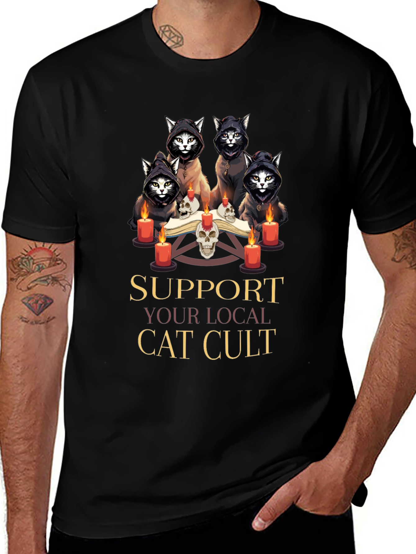 Support Your Local Cat Cult T-Shirt