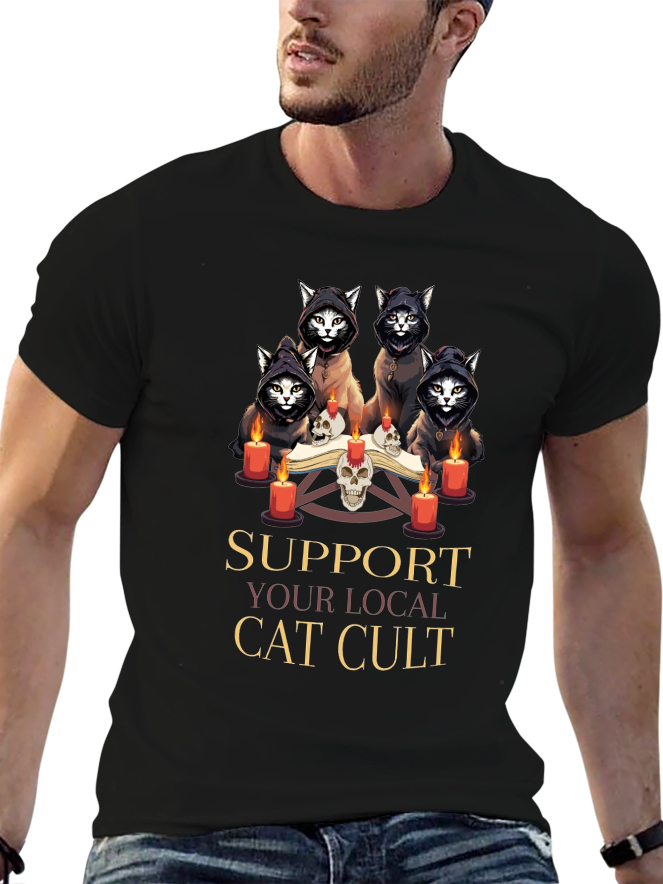 Support Your Local Cat Cult T-Shirt