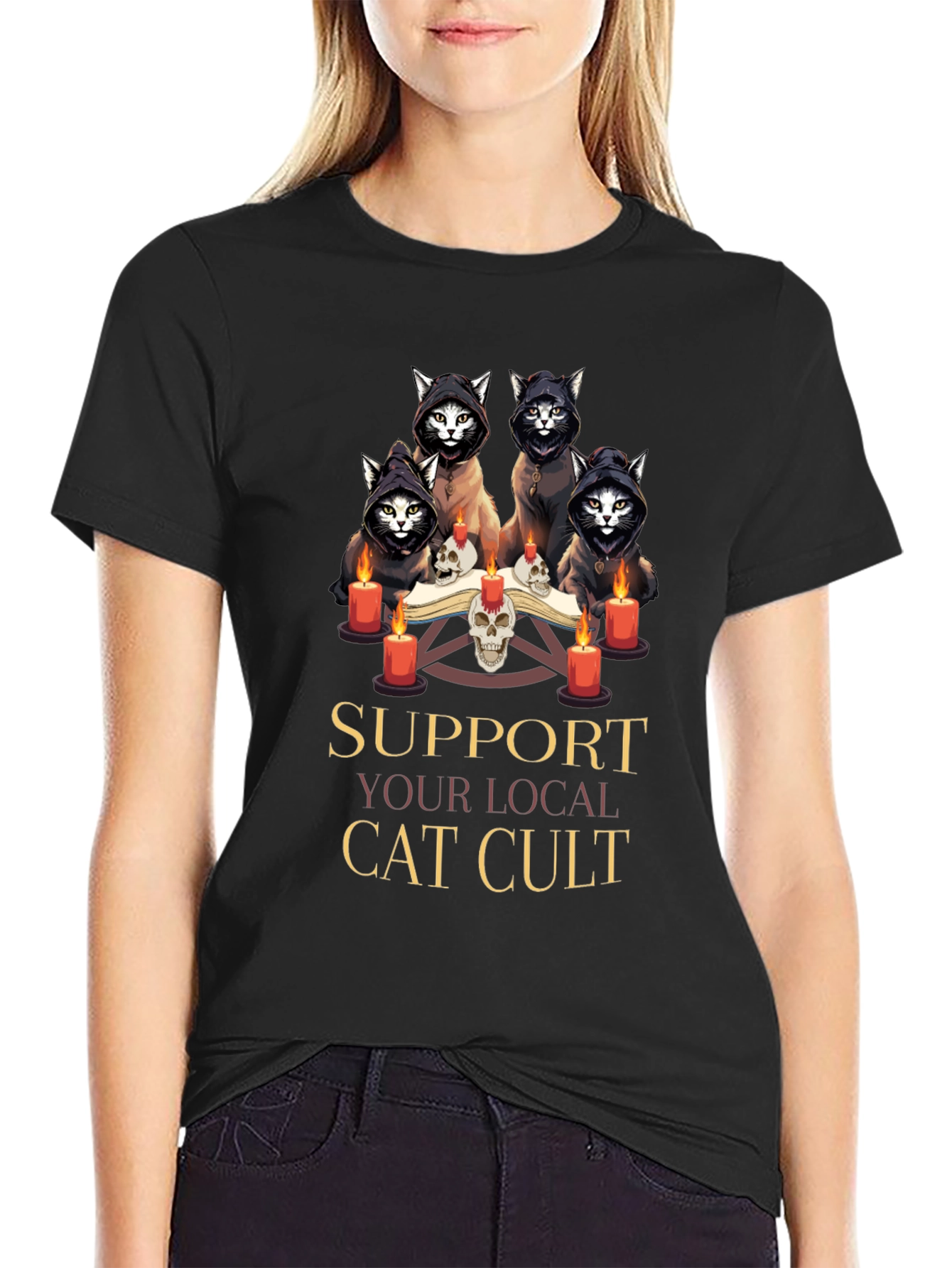 Support Your Local Cat Cult T-Shirt