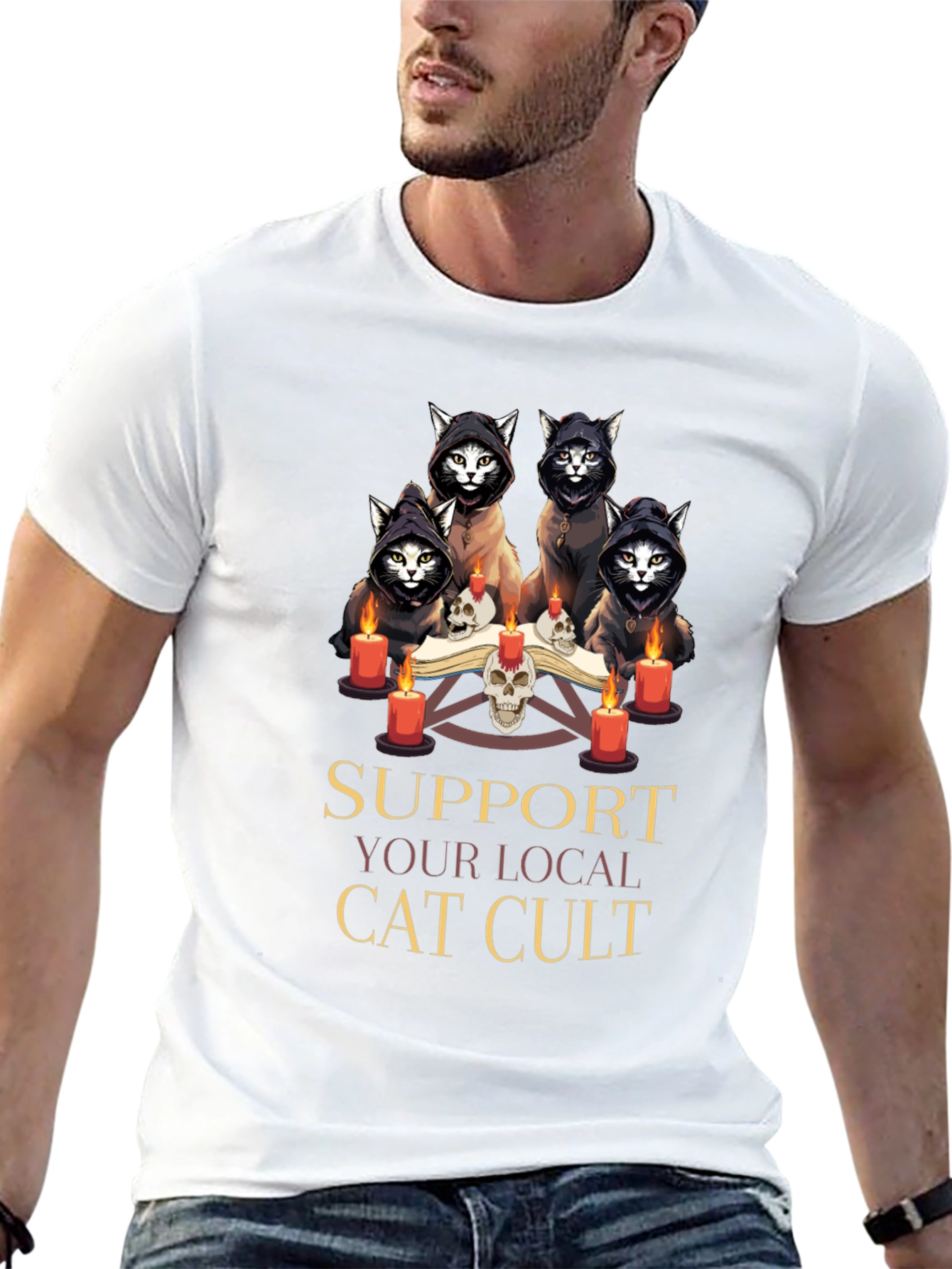 Support Your Local Cat Cult T-Shirt