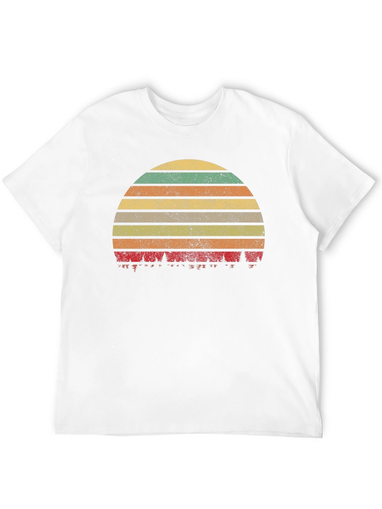 Retro Sunset Forest T-Shirt - Black