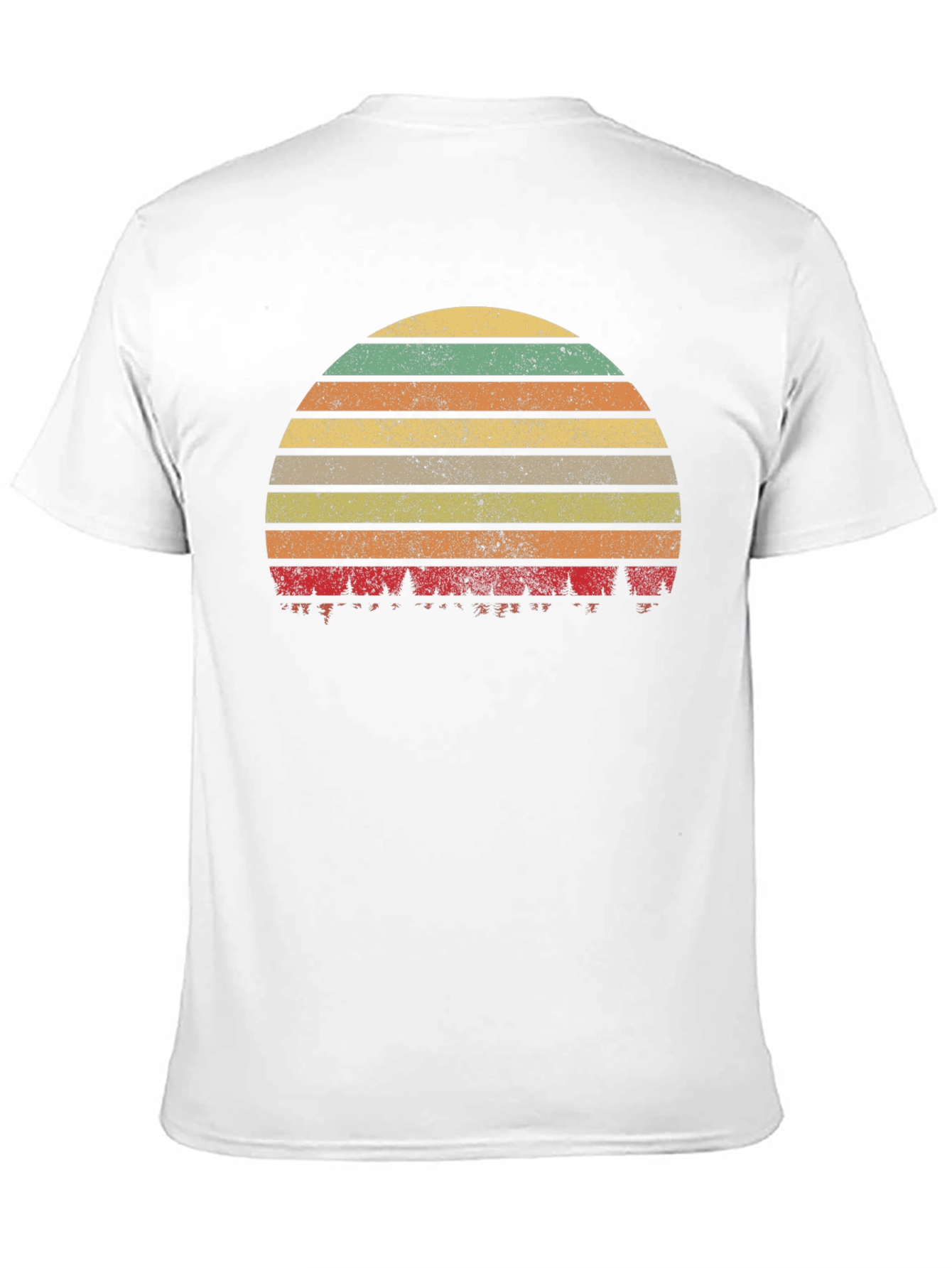 Retro Sunset Forest T-Shirt - Black