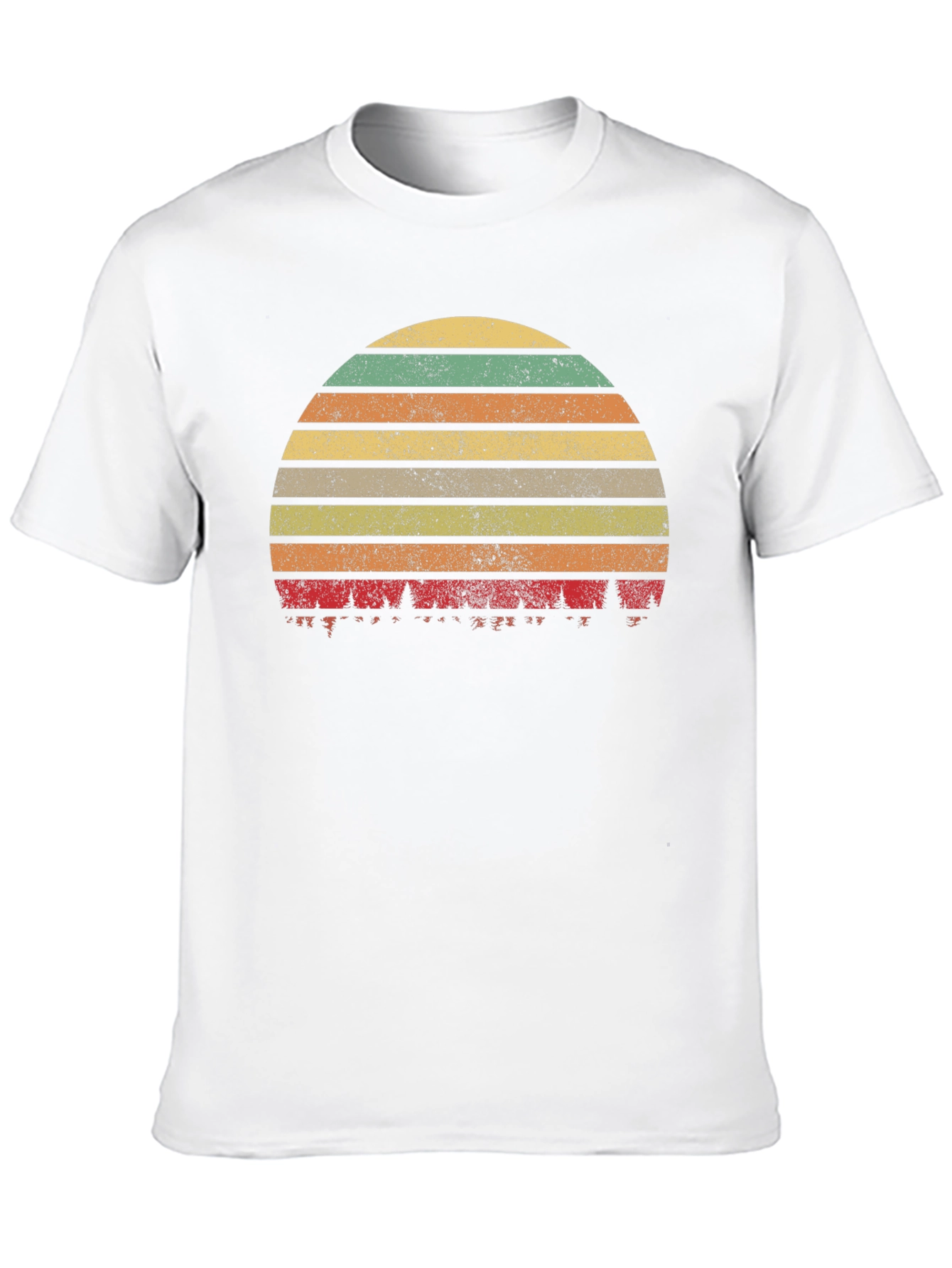 Retro Sunset Forest T-Shirt - Black