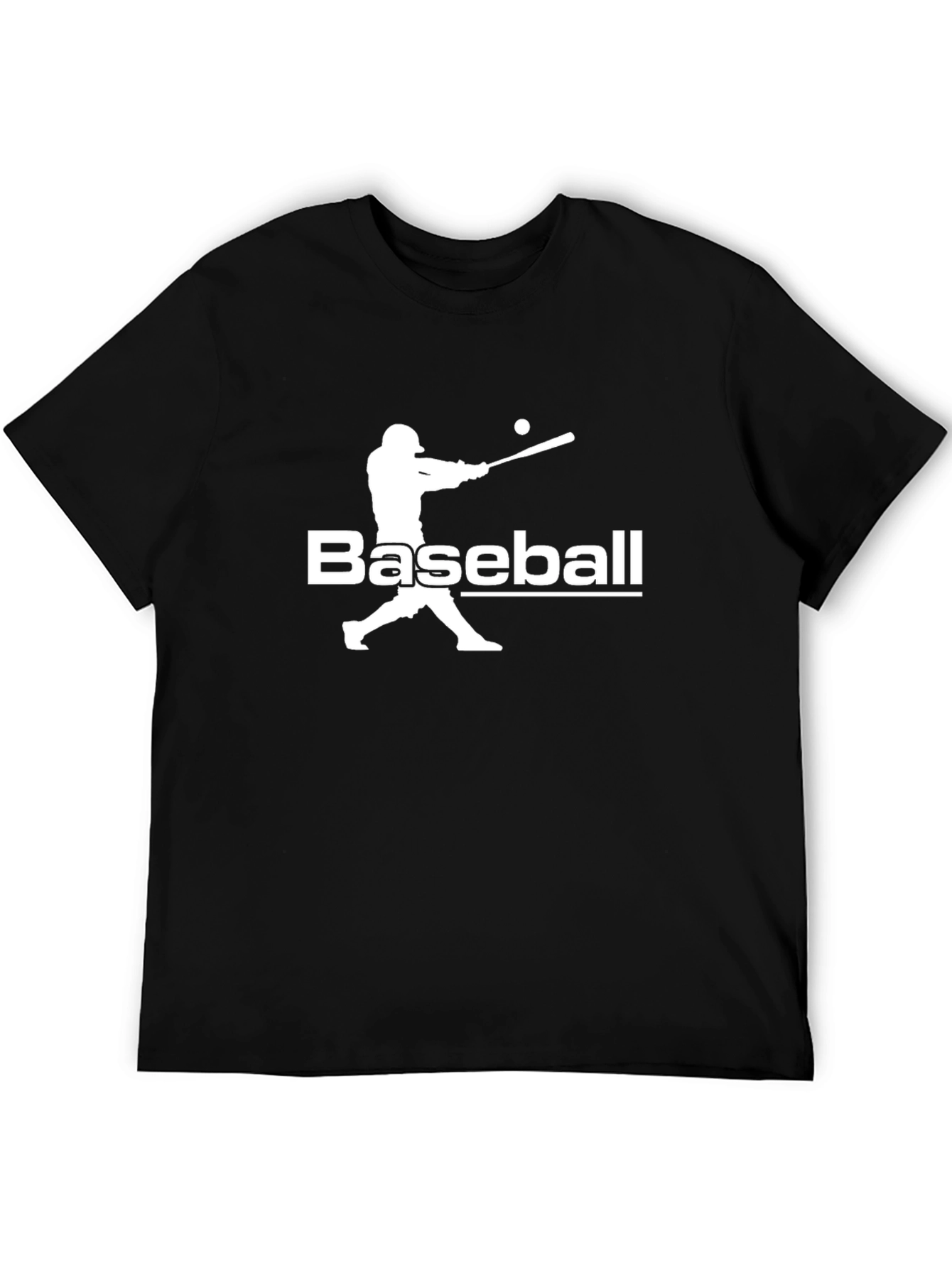 Baseball Silhouette Black T-Shirt