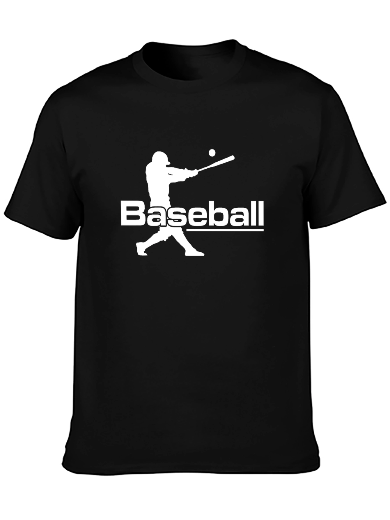 Baseball Silhouette Black T-Shirt
