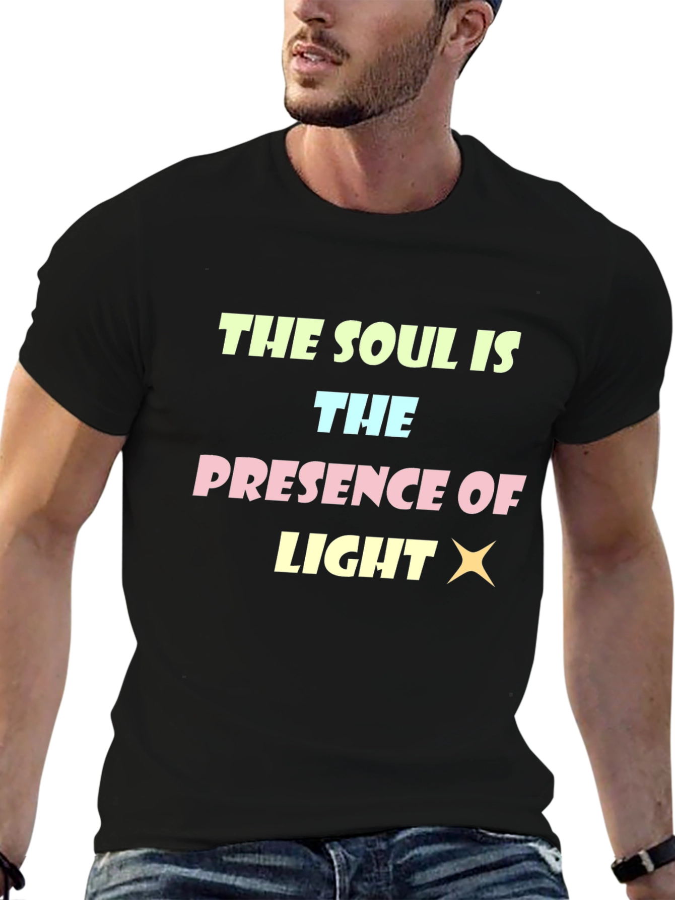 Soul is Light Graphic T-Shirt - Mens Black Tee