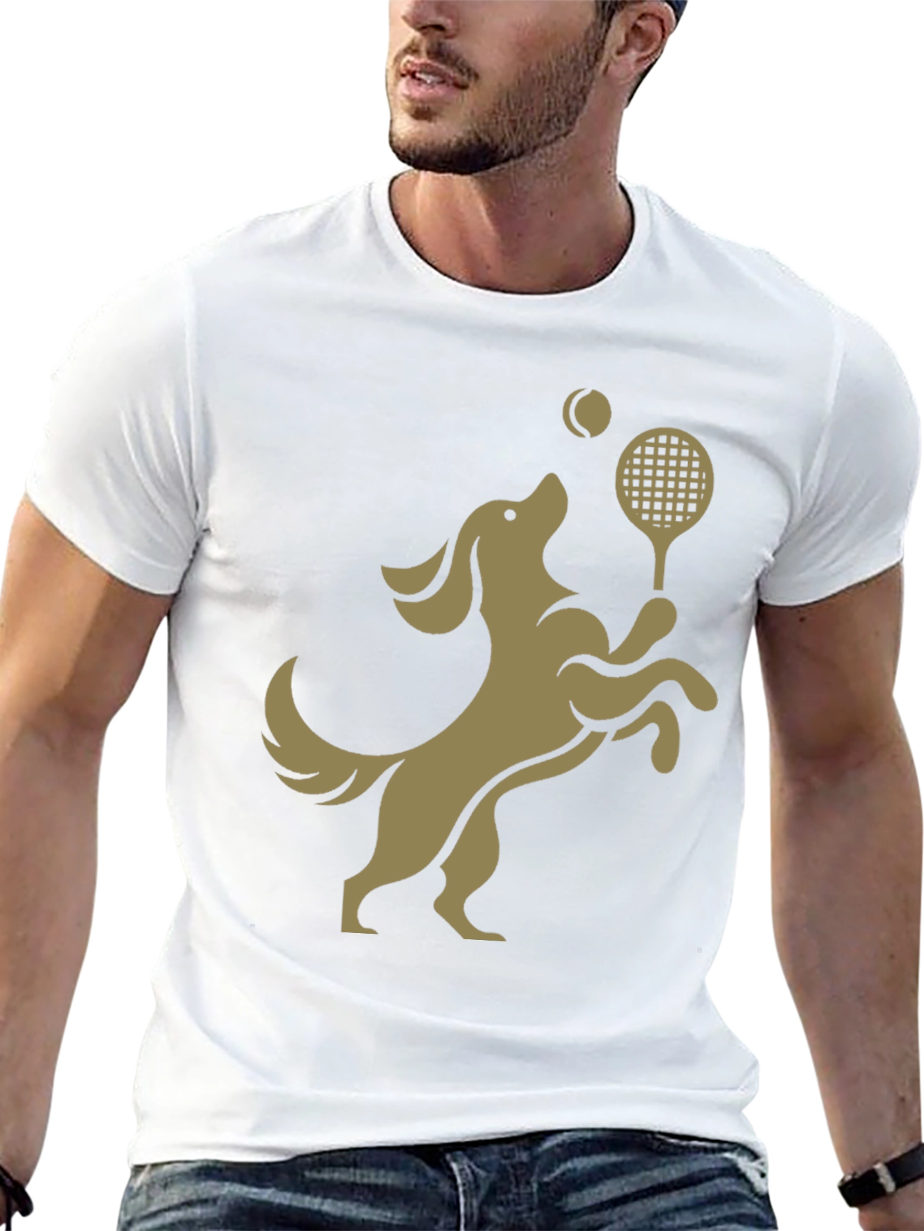 Dog Tennis T-Shirt: Playful Canine Athlete Design