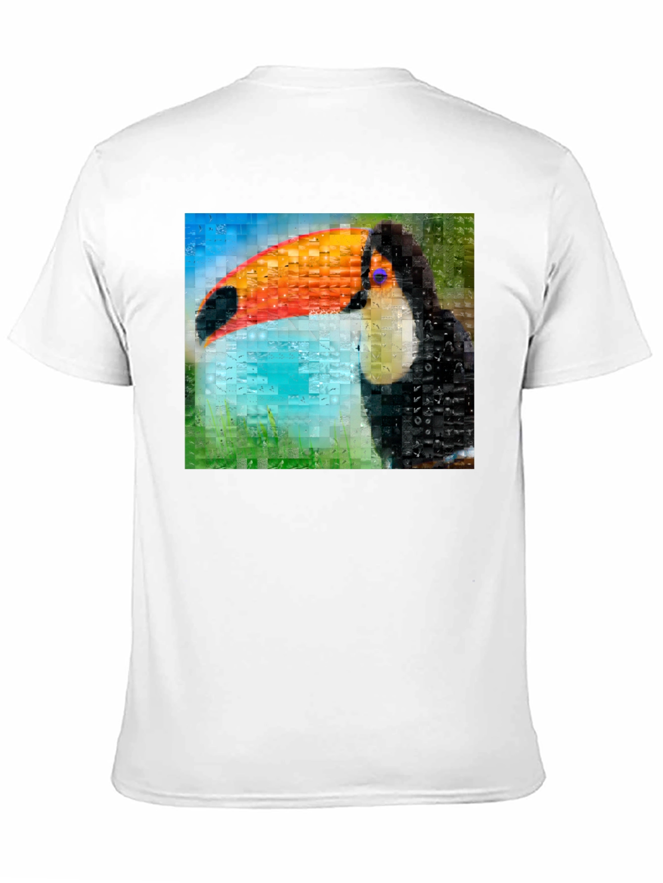 Toucan Mosaic Graphic Tee - Stylish Bird Art Shirt