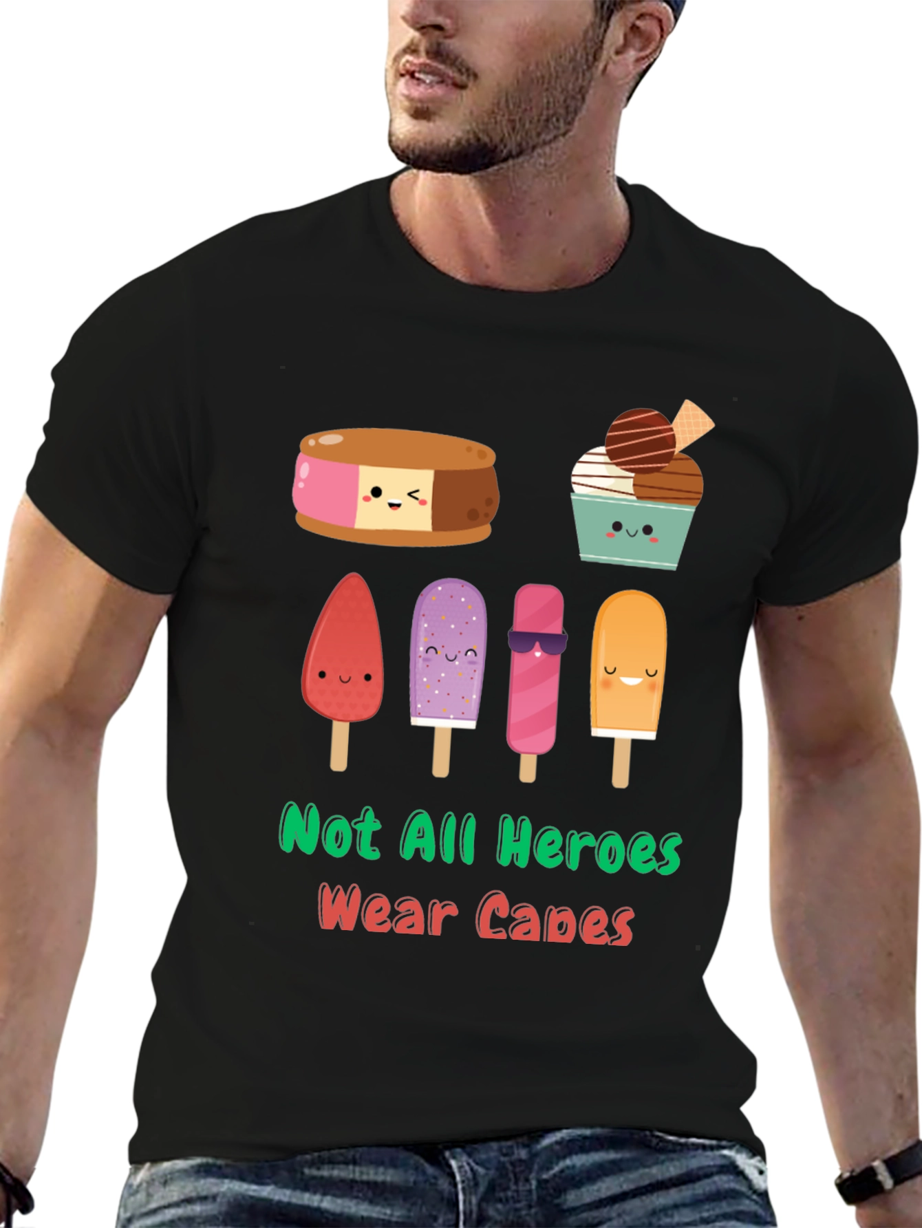 Dessert Heroes Graphic Tee - Funny Ice Cream T-Shirt