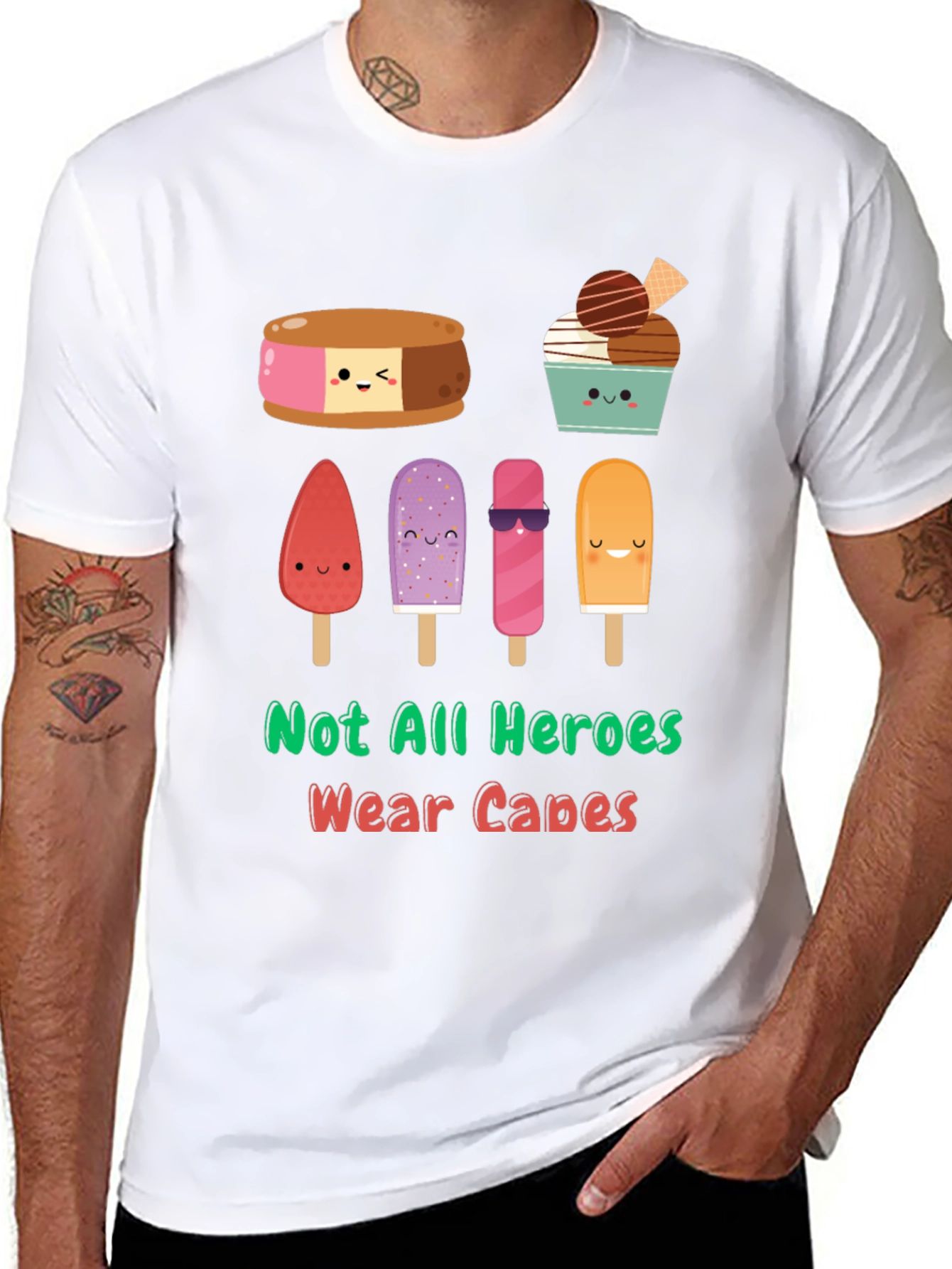 Dessert Heroes Graphic Tee - Funny Ice Cream T-Shirt