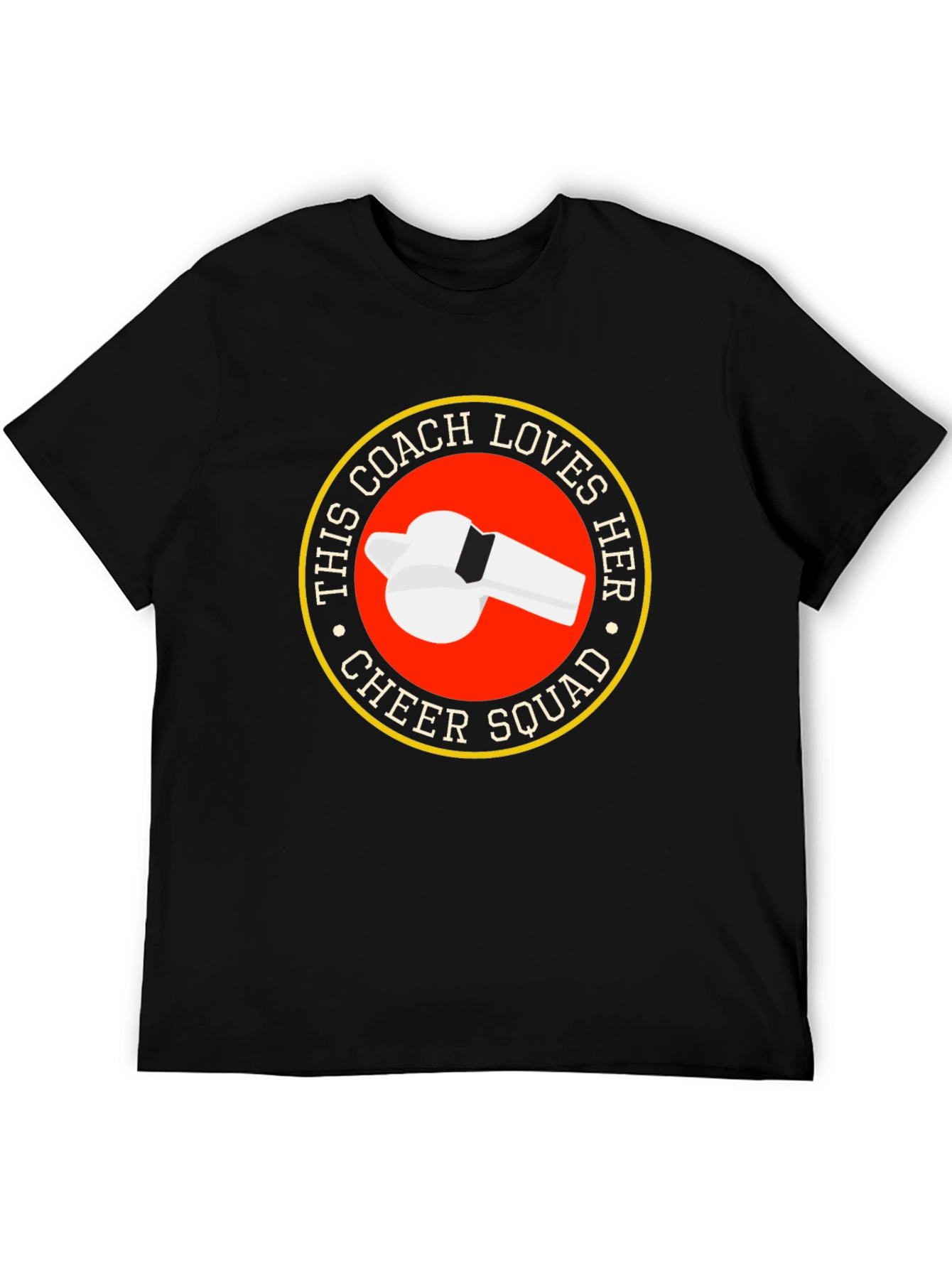 Cheer Squad Coach T-Shirt - Novelty Whistle Design