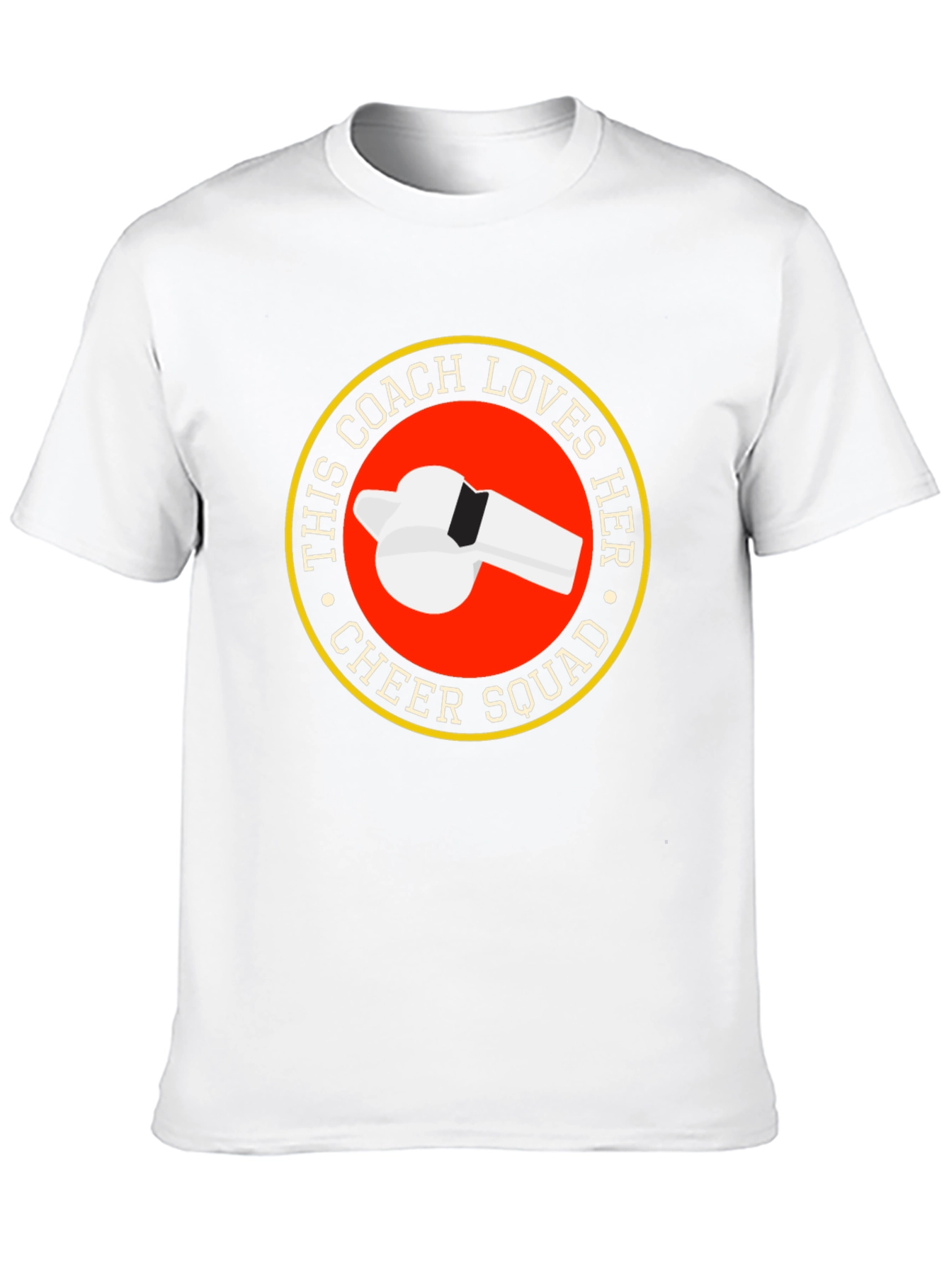 Cheer Squad Coach T-Shirt - Novelty Whistle Design