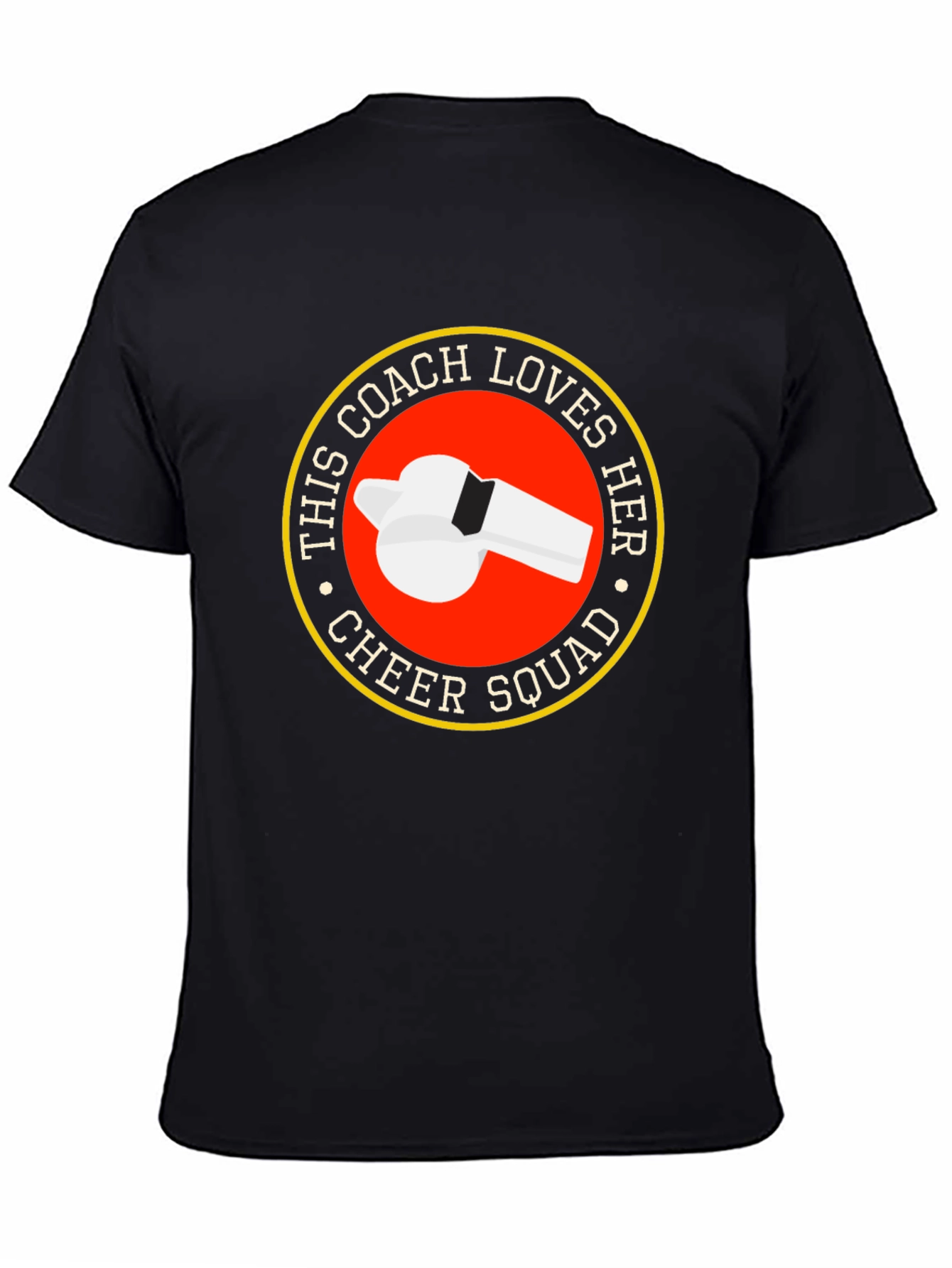Cheer Squad Coach T-Shirt - Novelty Whistle Design