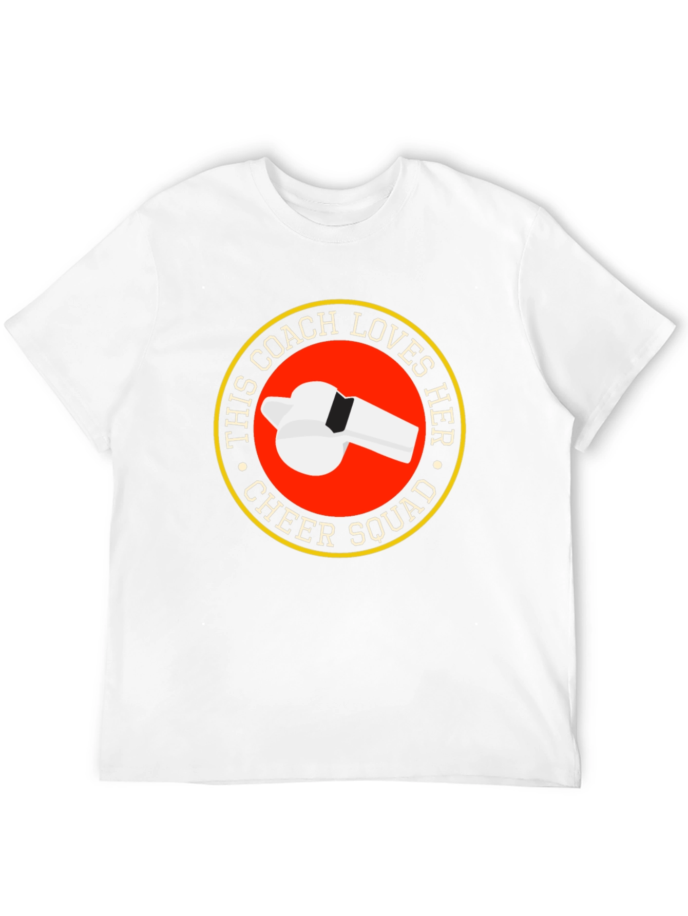 Cheer Squad Coach T-Shirt - Novelty Whistle Design