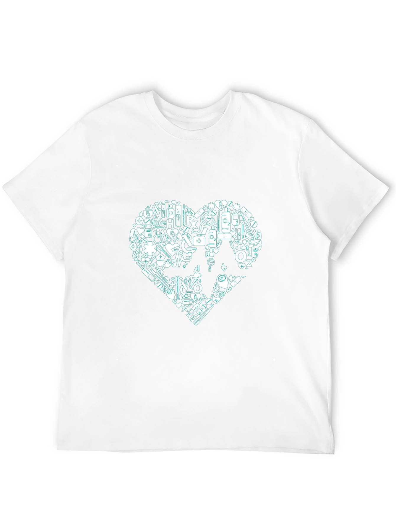 Medical Heart Graphic Tee - Black Casual T-Shirt