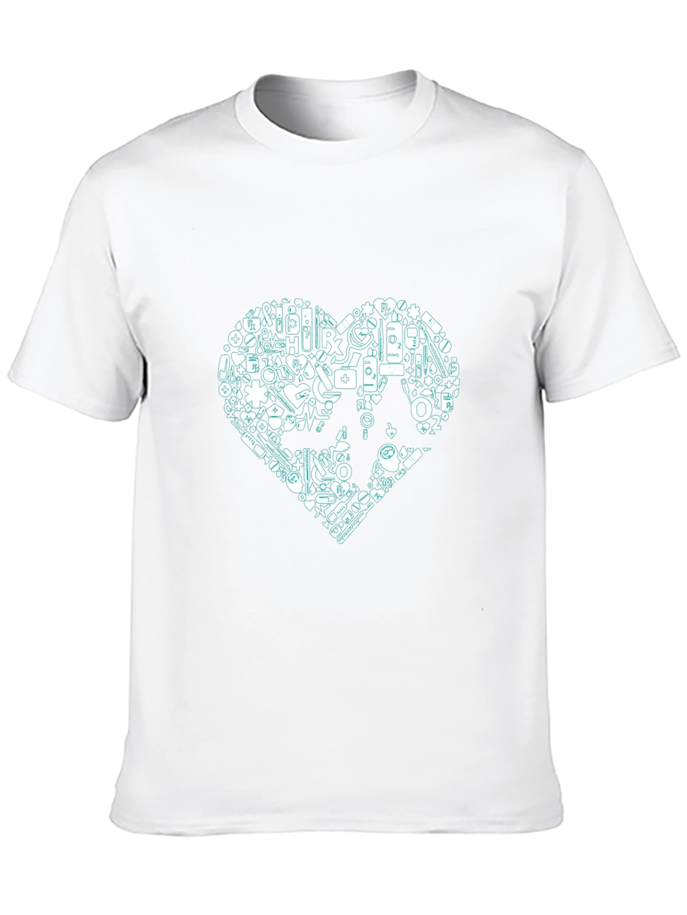 Medical Heart Graphic Tee - Black Casual T-Shirt