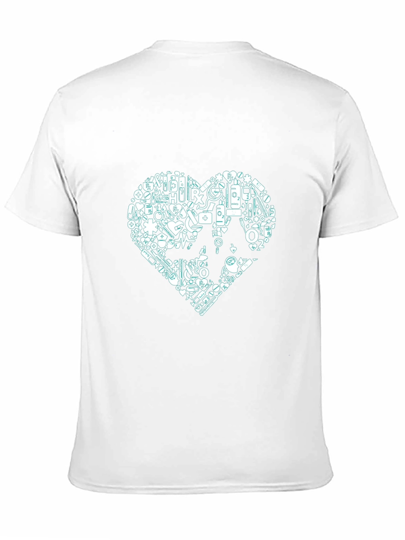 Medical Heart Graphic Tee - Black Casual T-Shirt