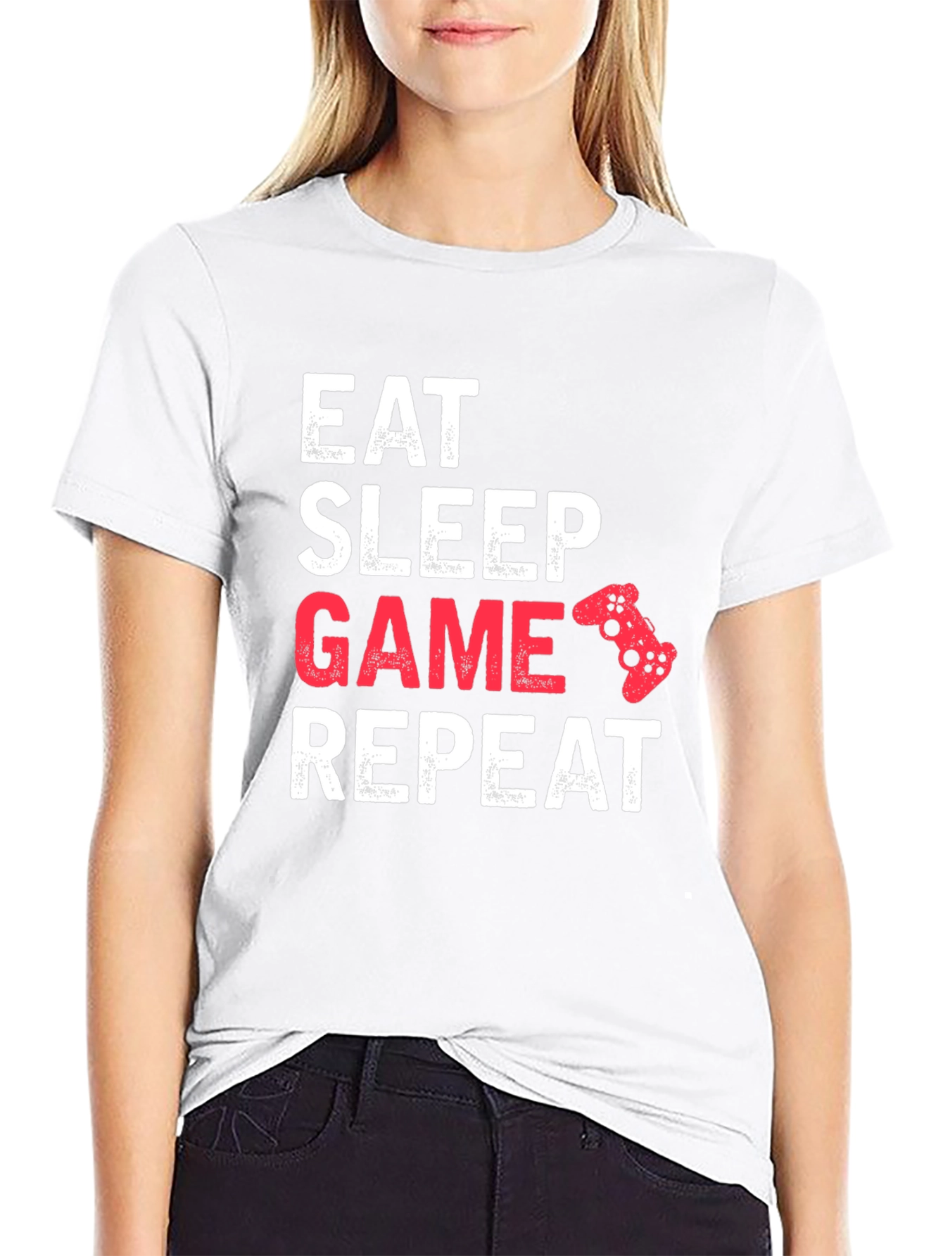 Eat Sleep Game Repeat Black T-Shirt