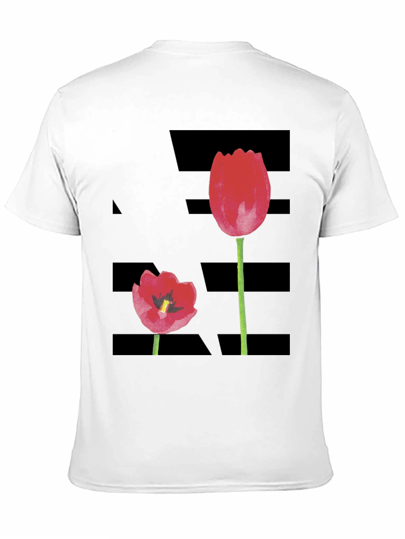 Tulip Graphic Black T-Shirt