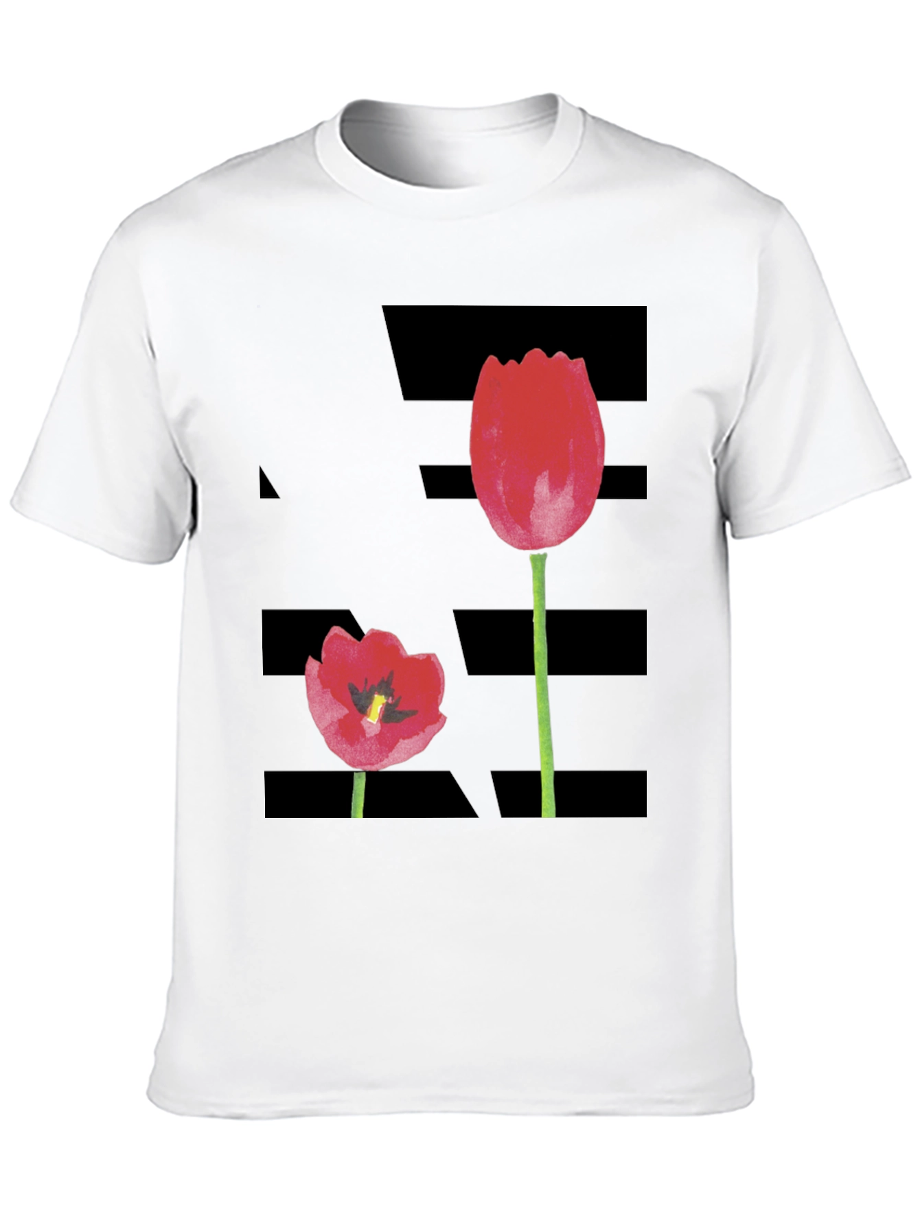 Tulip Graphic Black T-Shirt