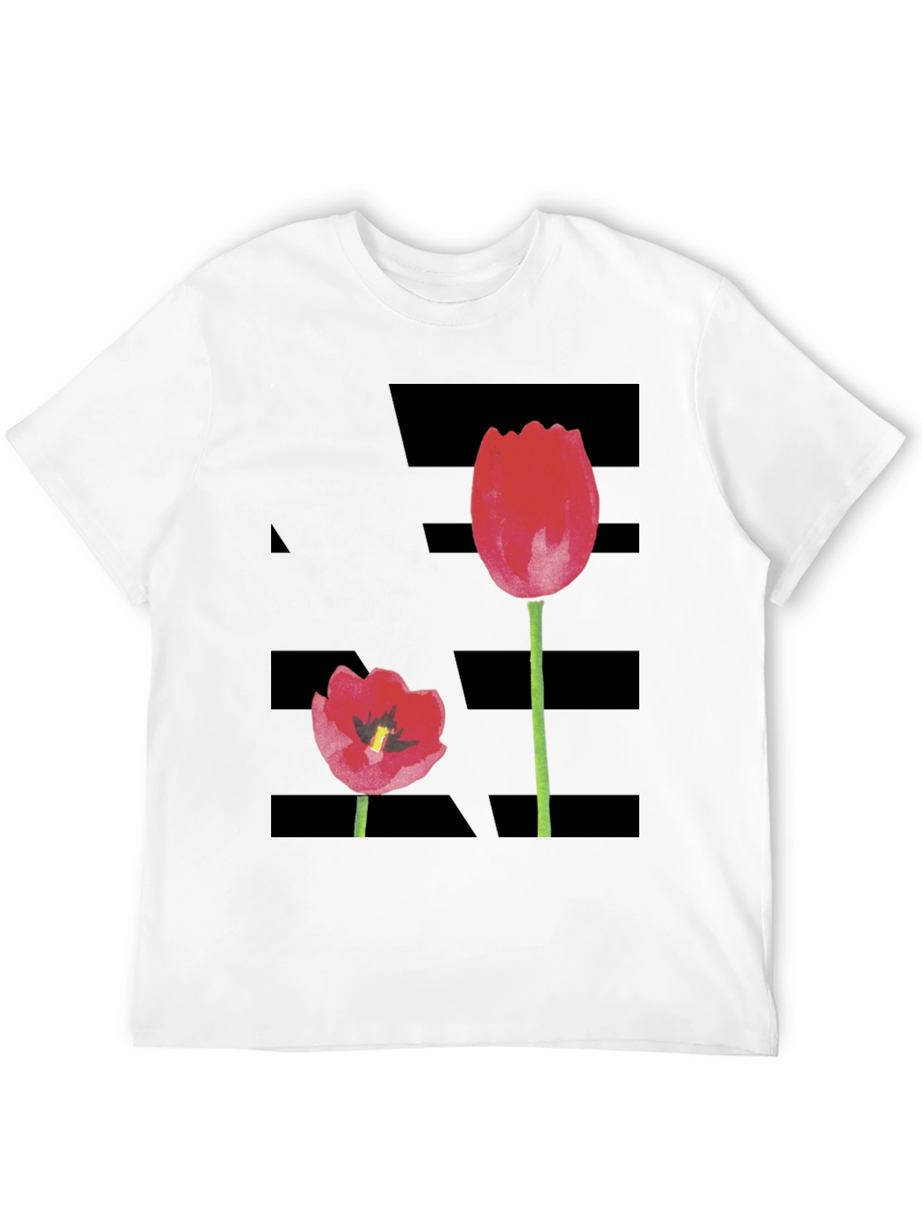 Tulip Graphic Black T-Shirt
