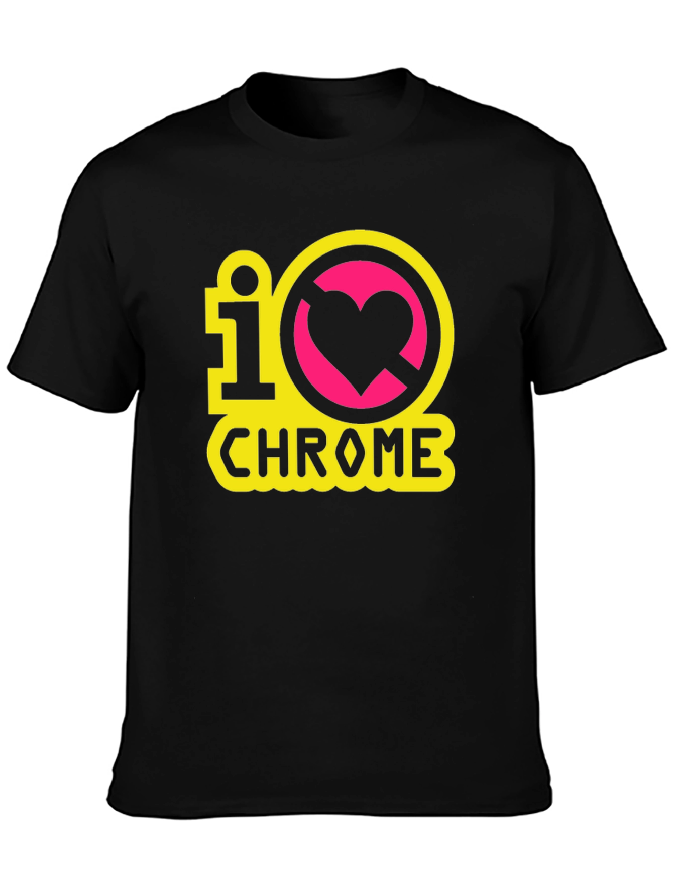 I Heart Chrome Black T-Shirt - Geeky Novelty Tee