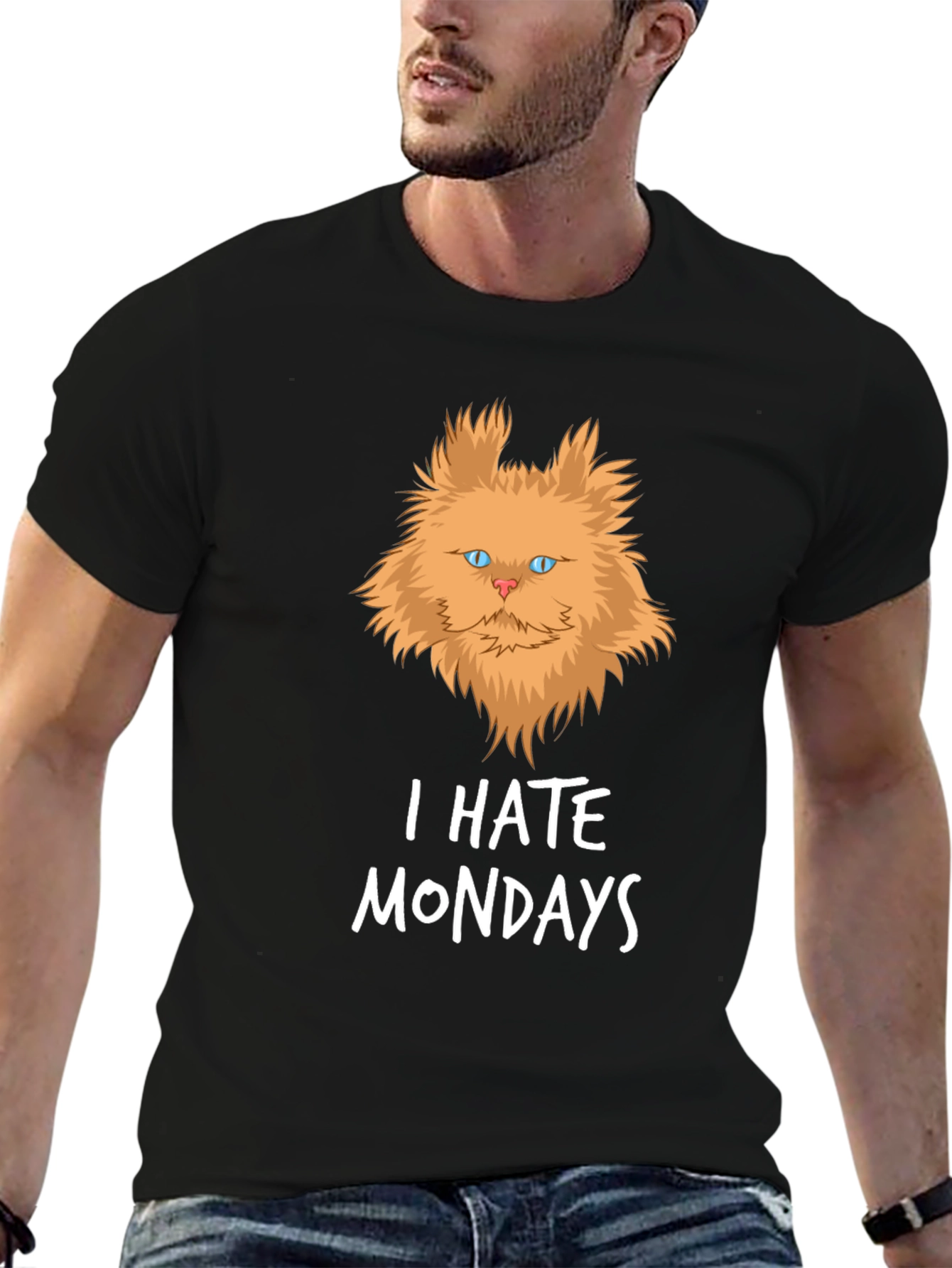 I Hate Mondays Cat T-Shirt - Black