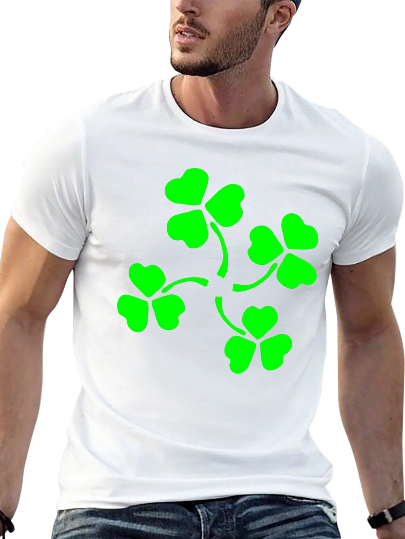 Lucky Clover T-Shirt - Green Shamrock Design