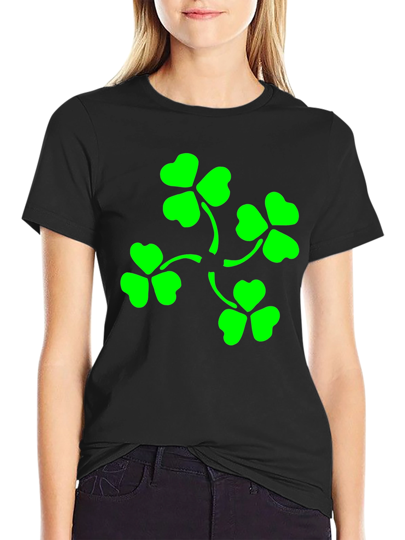 Lucky Clover T-Shirt - Green Shamrock Design