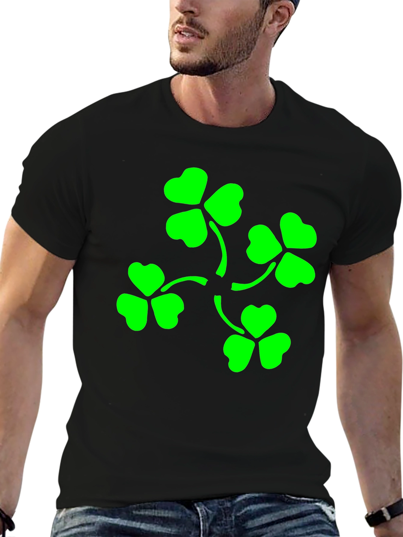 Lucky Clover T-Shirt - Green Shamrock Design