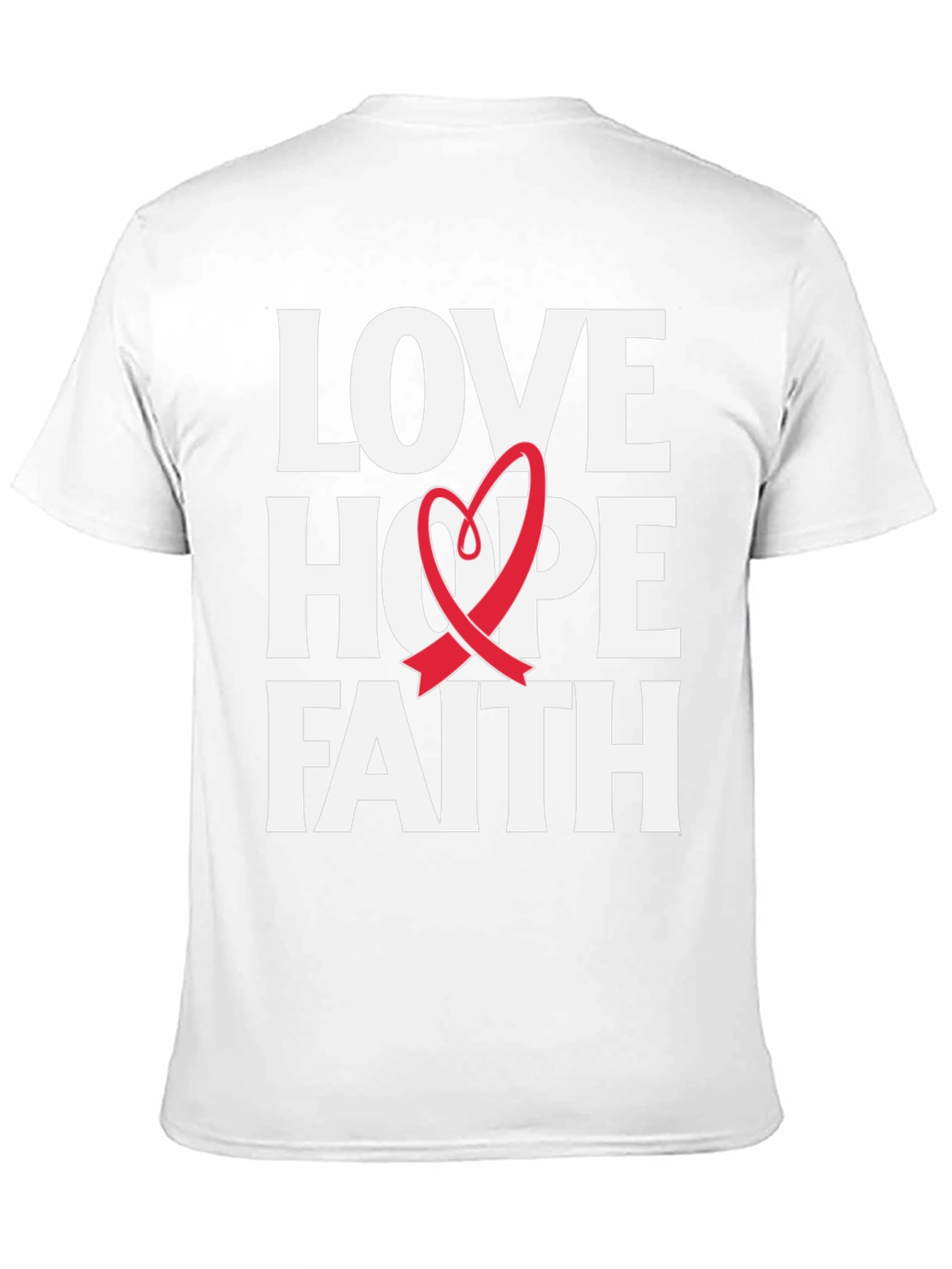 Love Hope Faith Ribbon Graphic T-Shirt