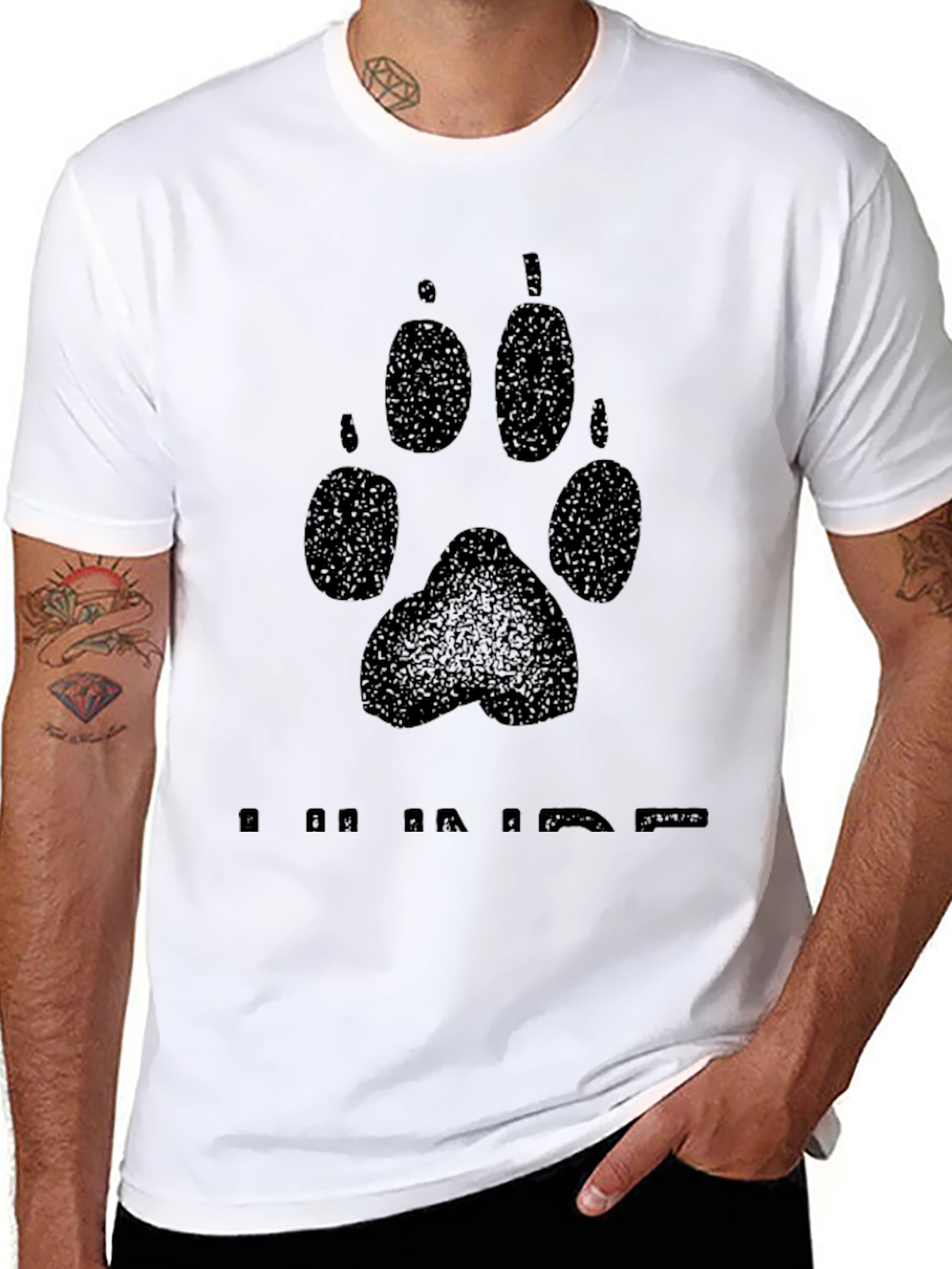Black I Am Aware Paw Print Graphic Tee