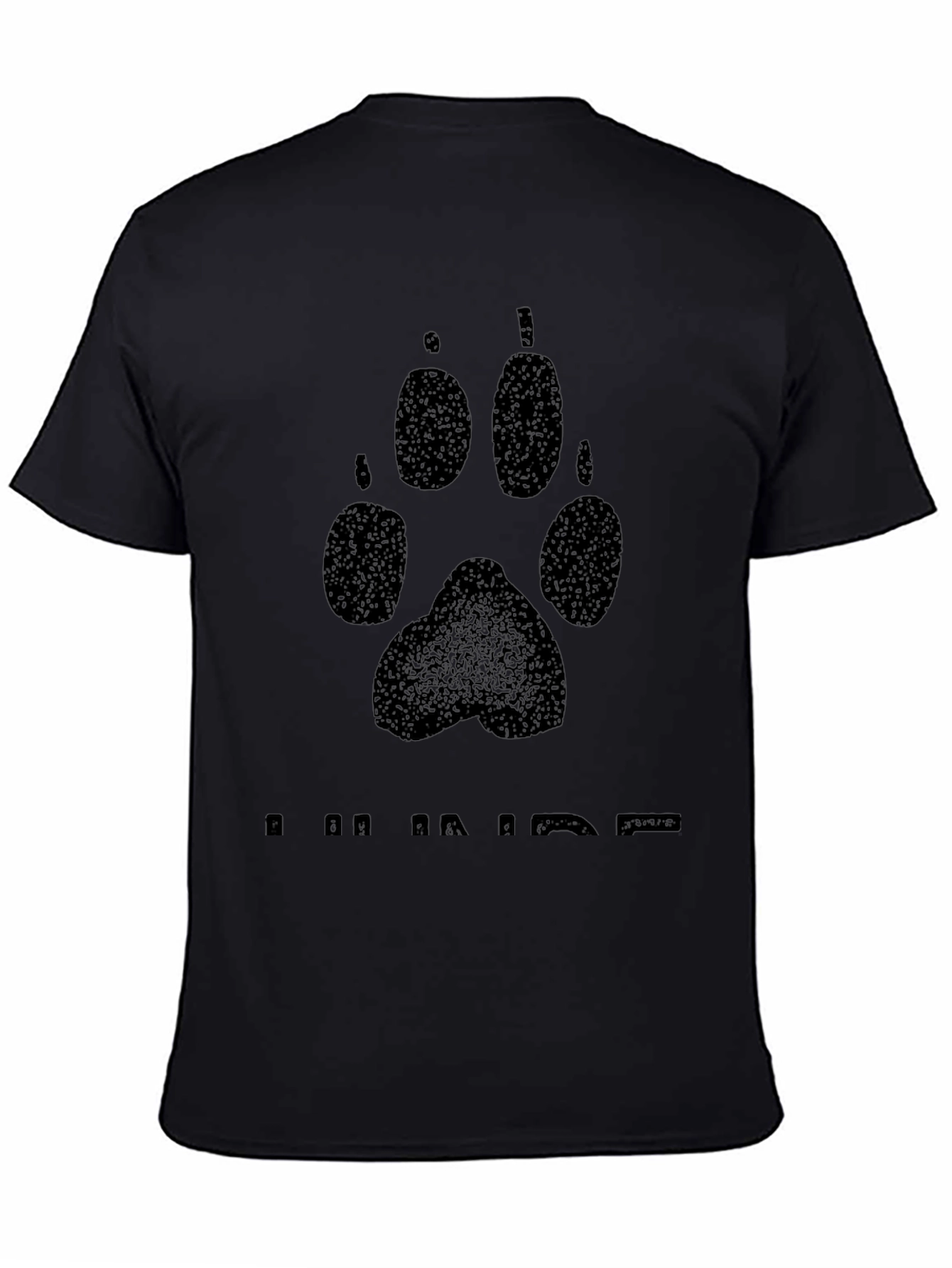 Black I Am Aware Paw Print Graphic Tee