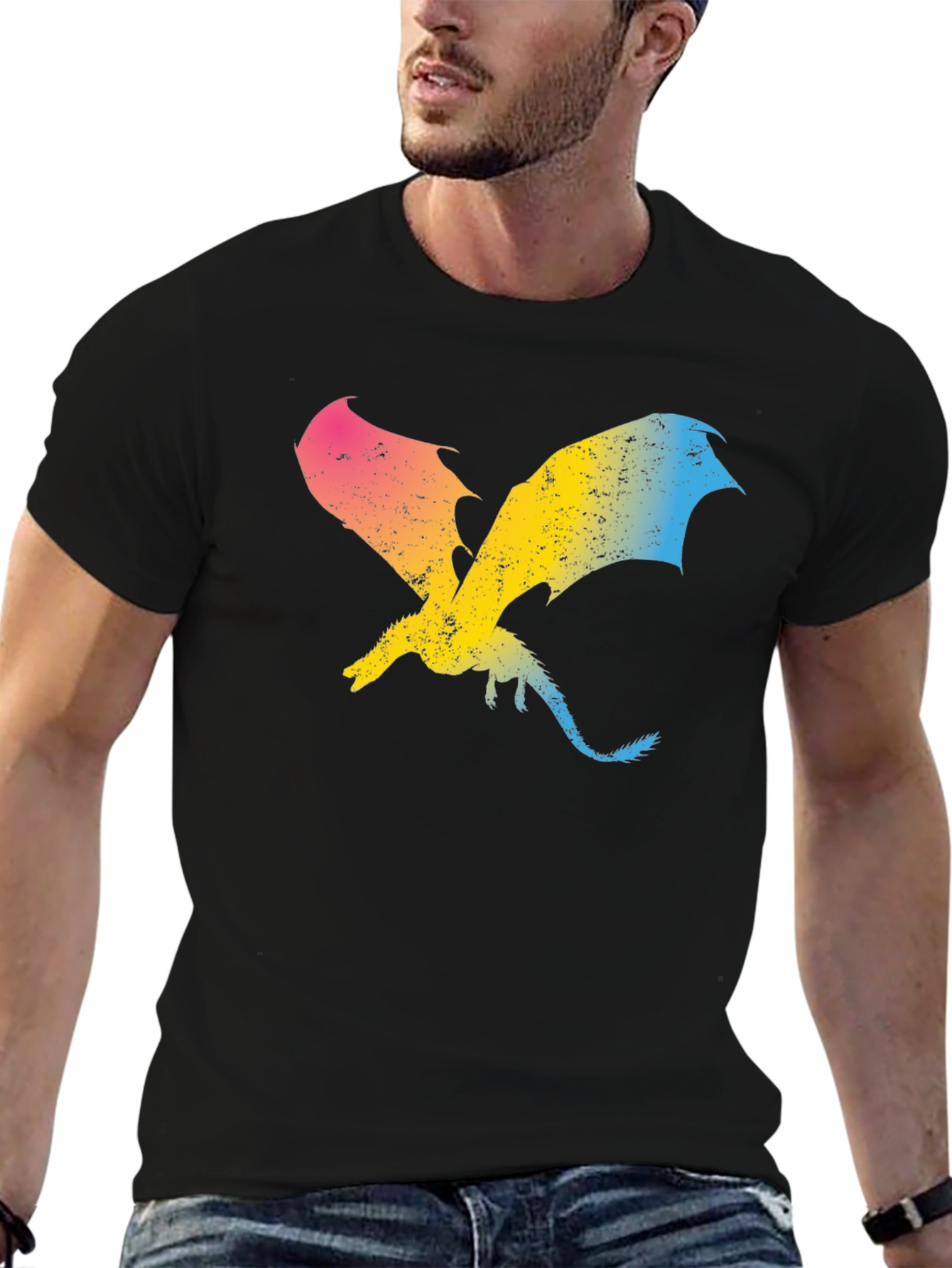 Pansexual Pride Dragon Graphic T-Shirt