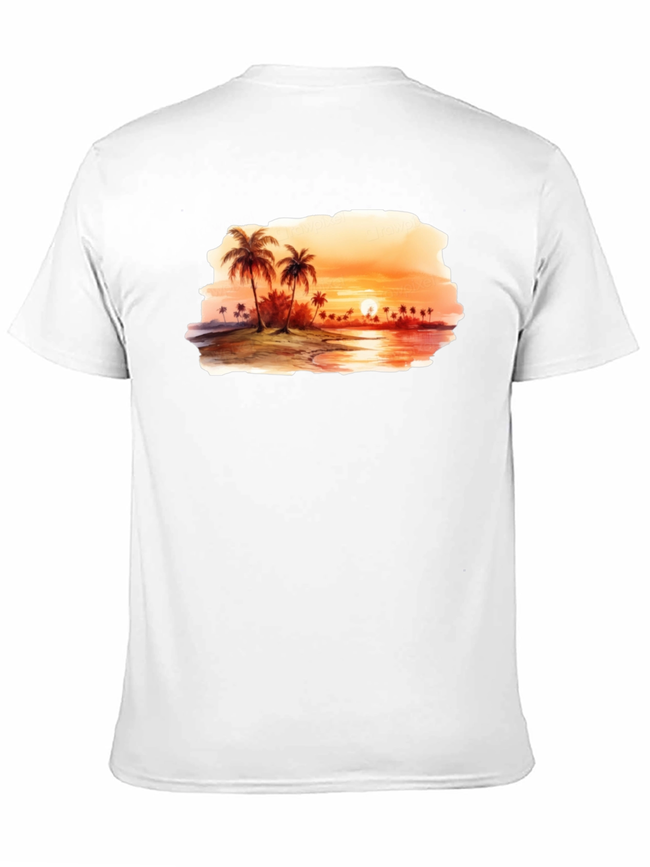Sunset Beach T-Shirt - Black Palm Tree Graphic Tee