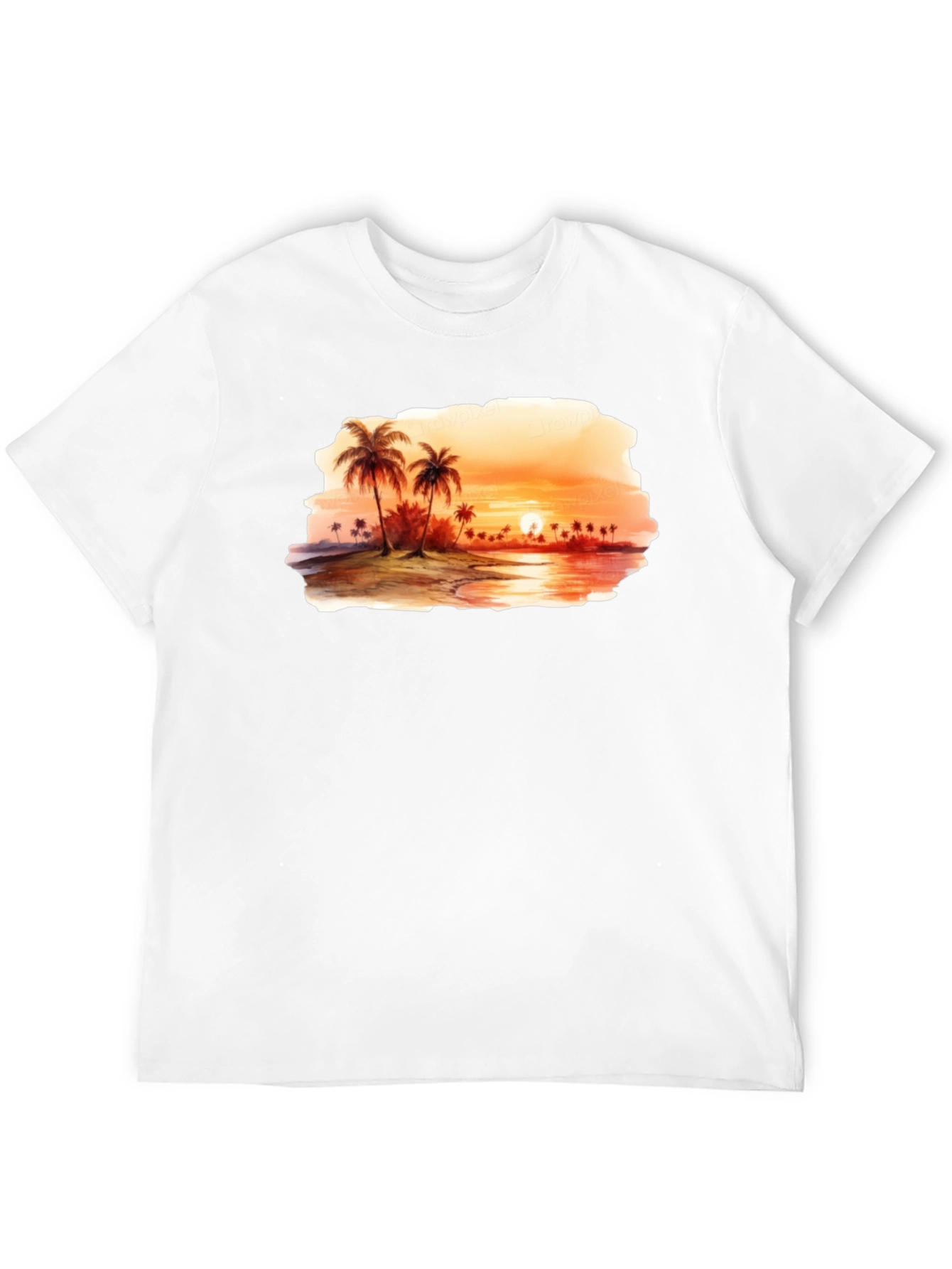 Sunset Beach T-Shirt - Black Palm Tree Graphic Tee