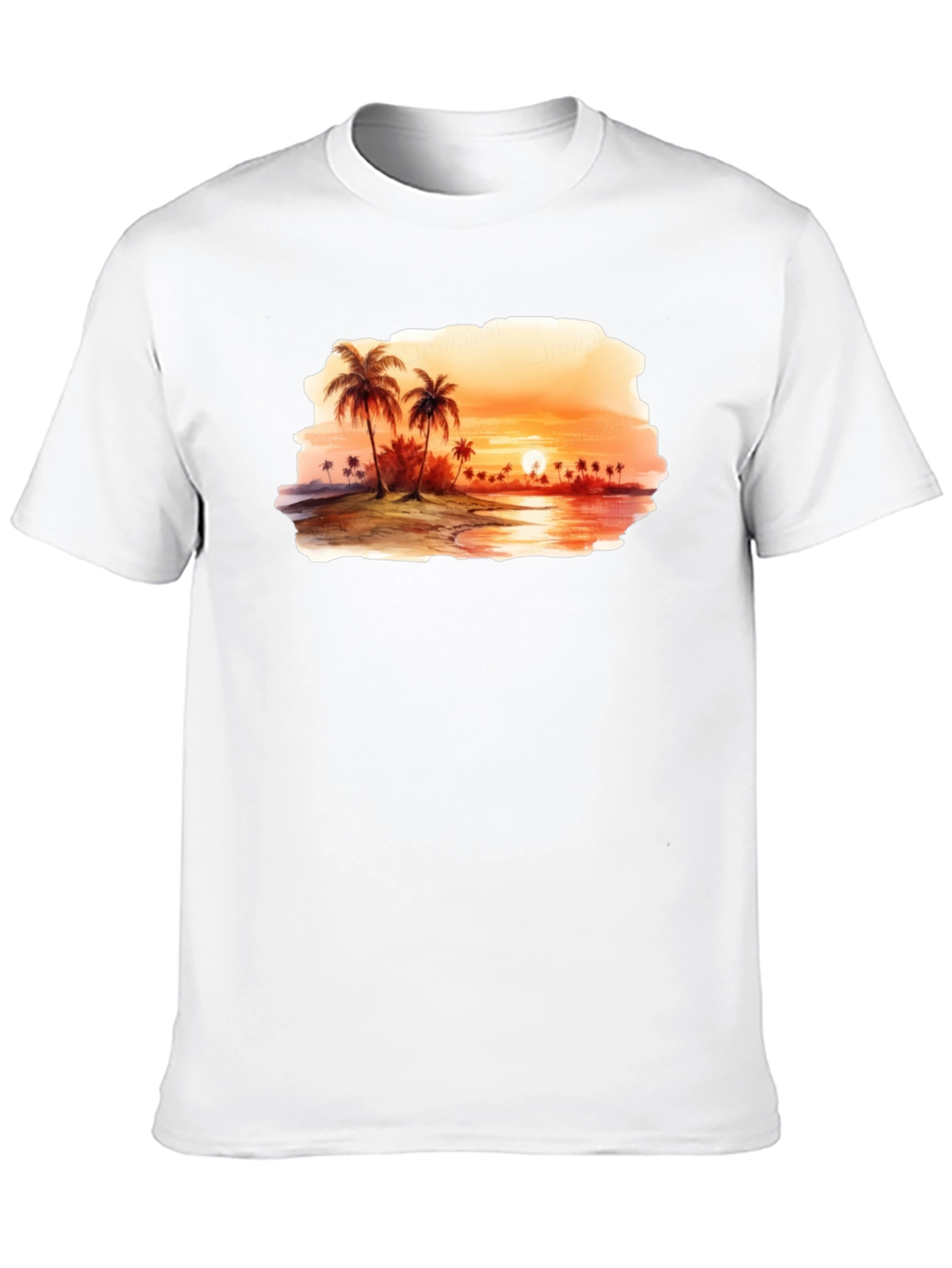 Sunset Beach T-Shirt - Black Palm Tree Graphic Tee