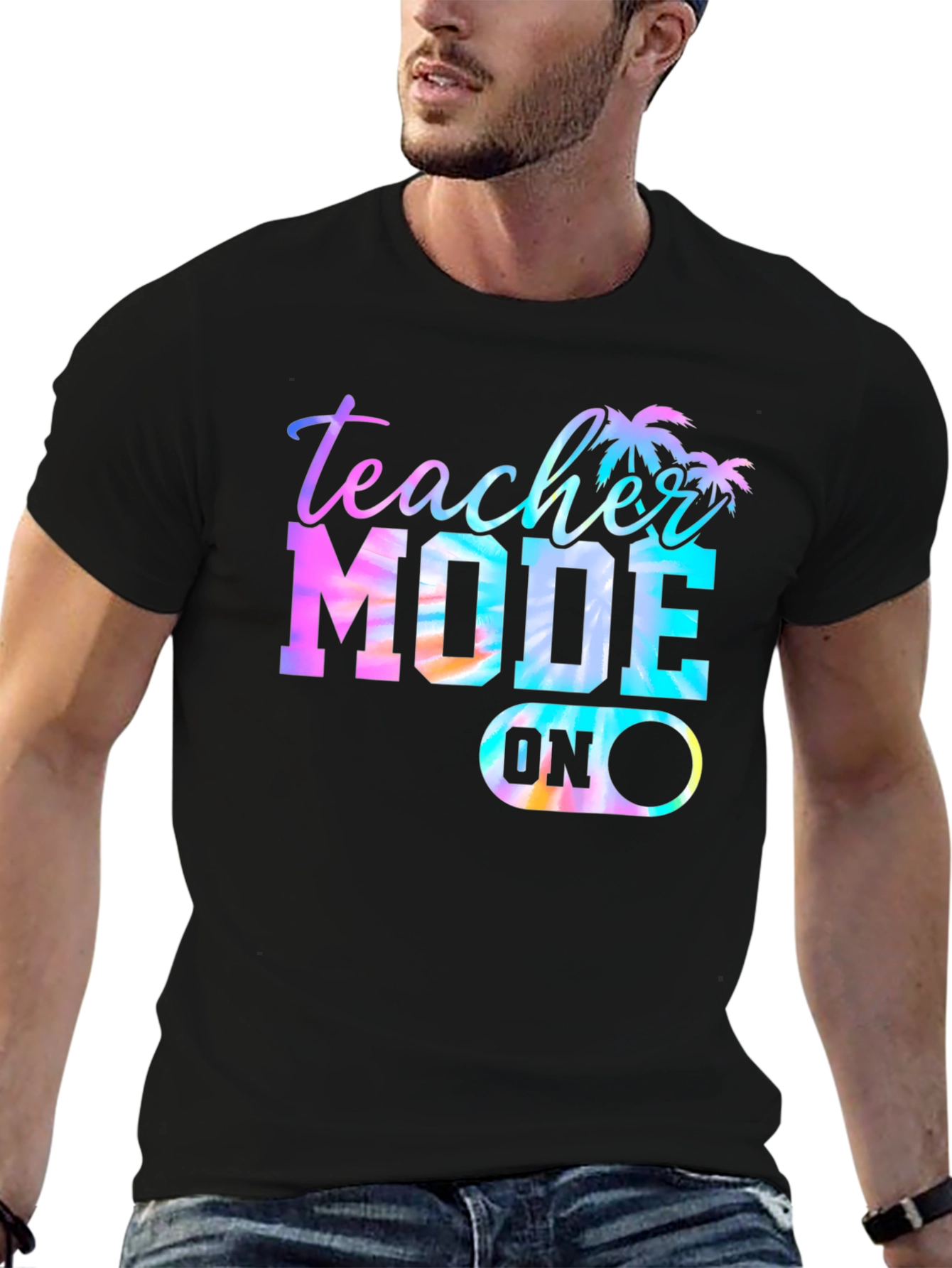 Teacher Mode On Tie-Dye Graphic T-Shirt