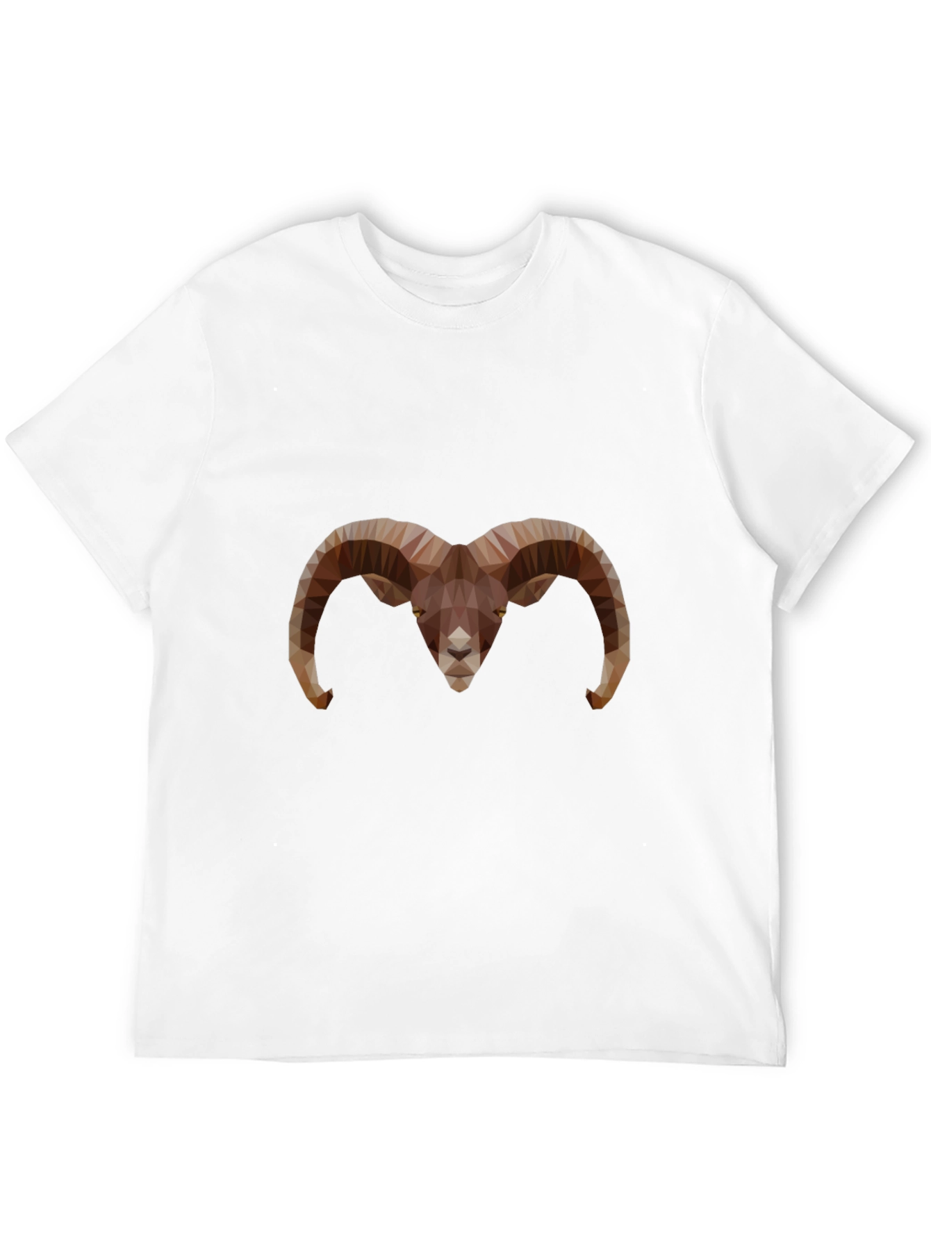 Geometric Ram Head Graphic Tee - Black