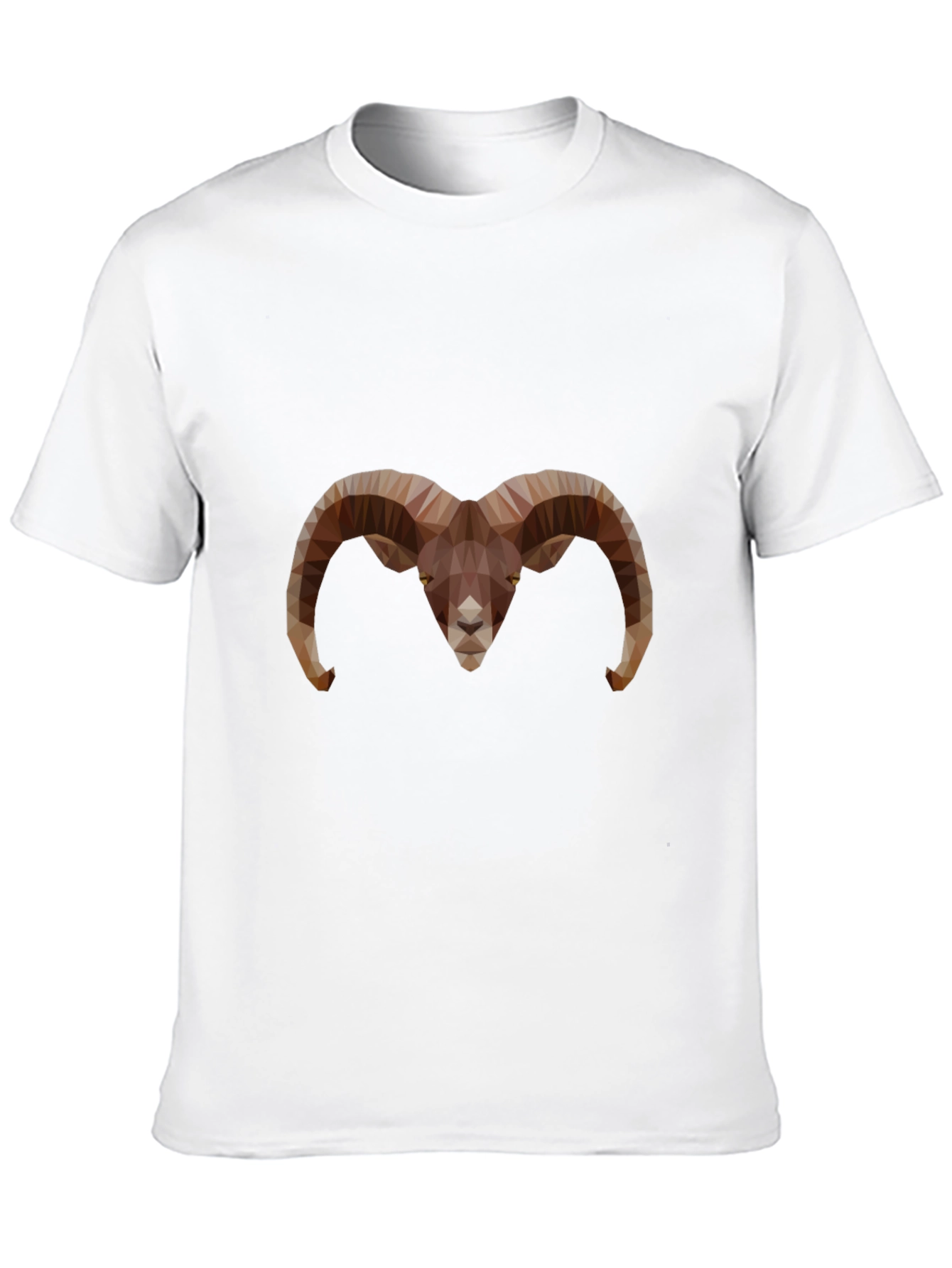Geometric Ram Head Graphic Tee - Black