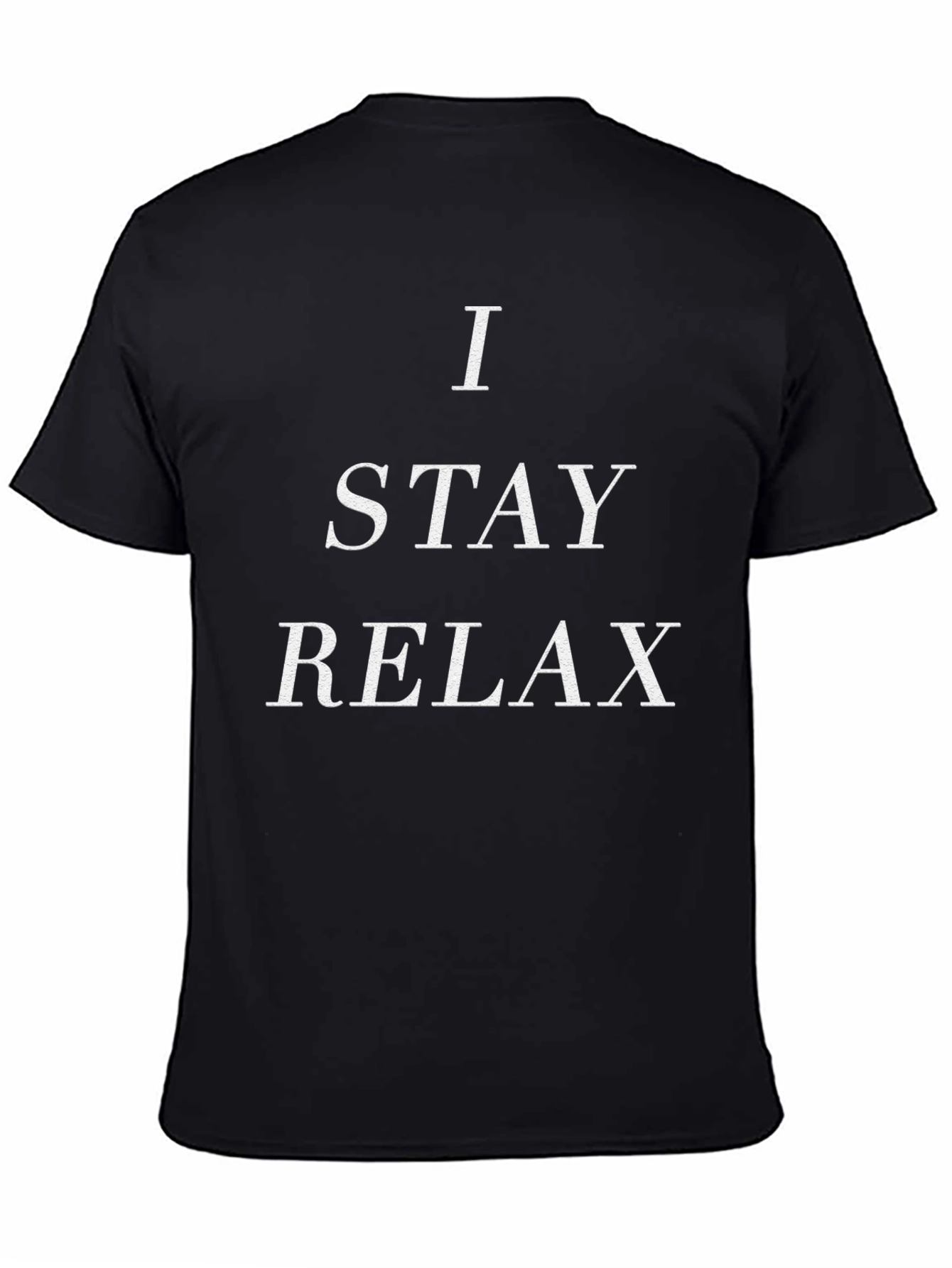 I STAY RELAX Black Graphic T-Shirt
