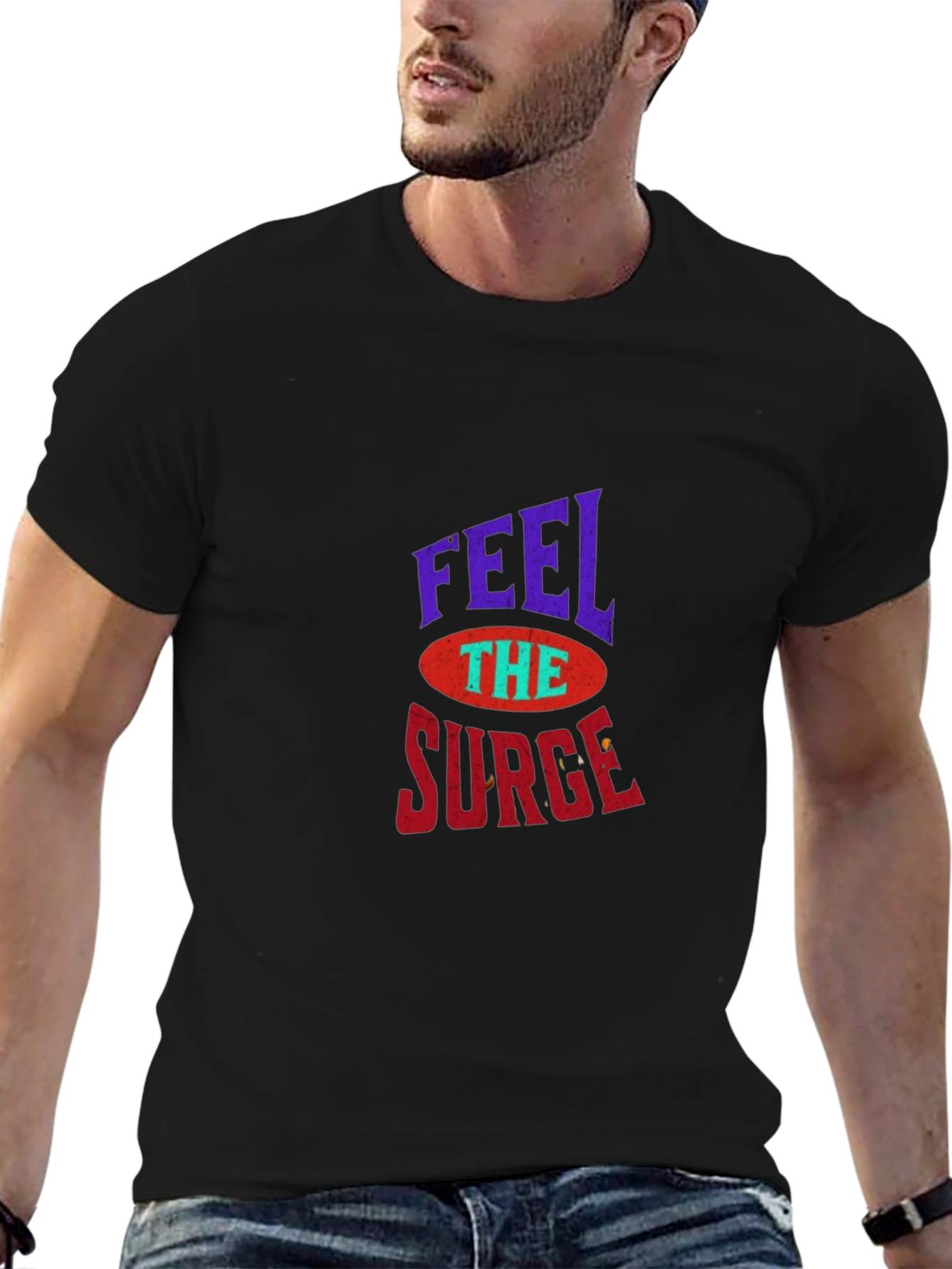 Feel The Surge Graphic Tee - Retro Style T-Shirt