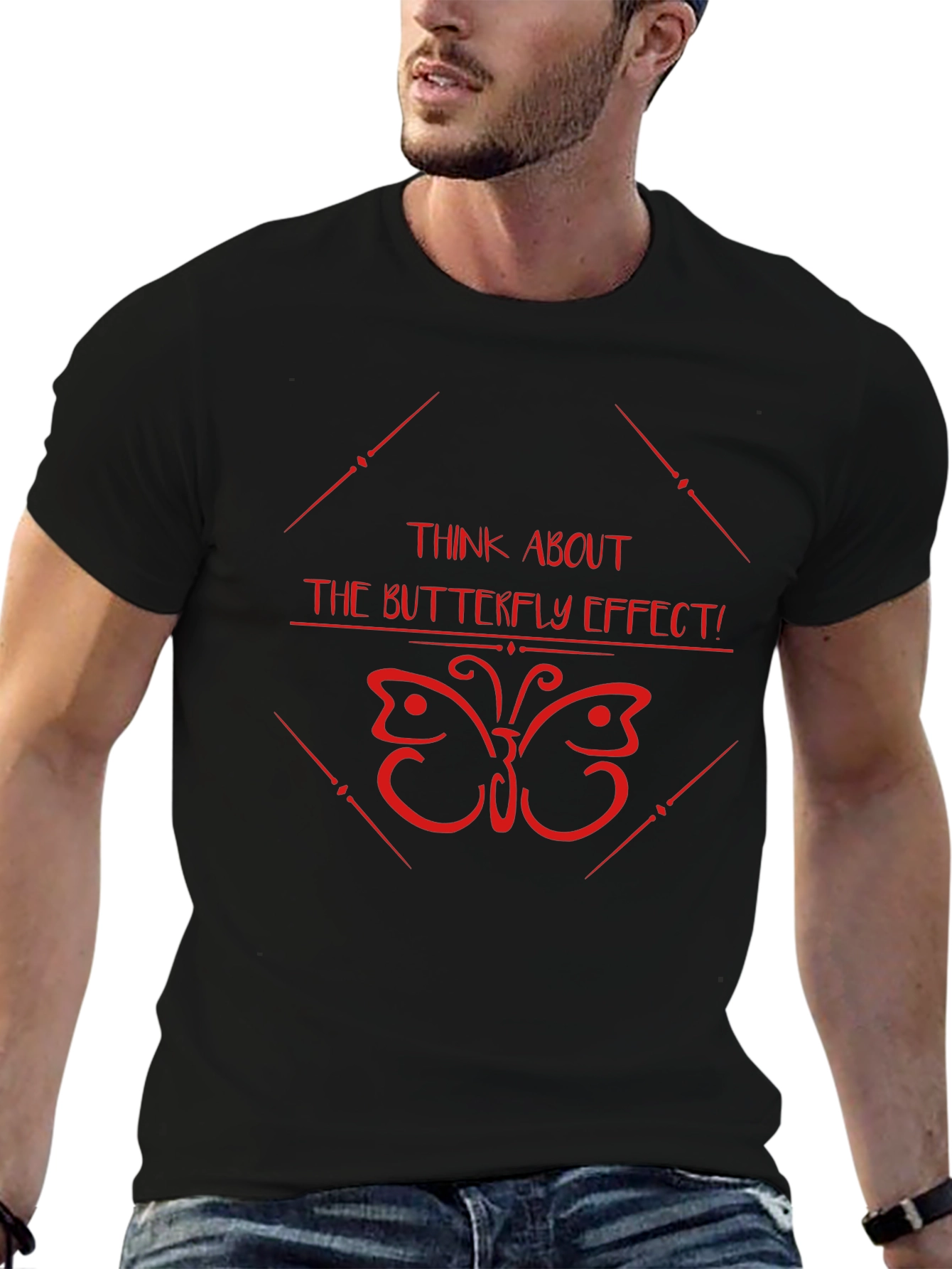 Butterfly Effect Graphic Tee - Black Cotton T-Shirt
