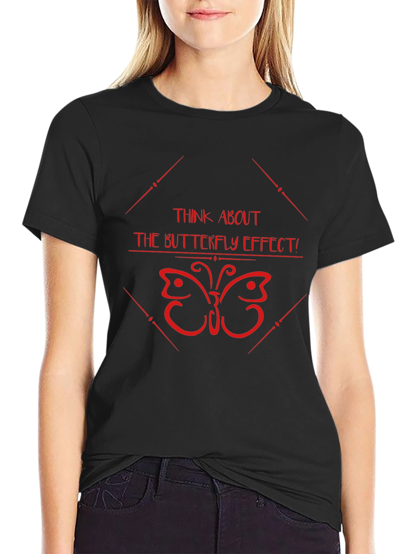 Butterfly Effect Graphic Tee - Black Cotton T-Shirt