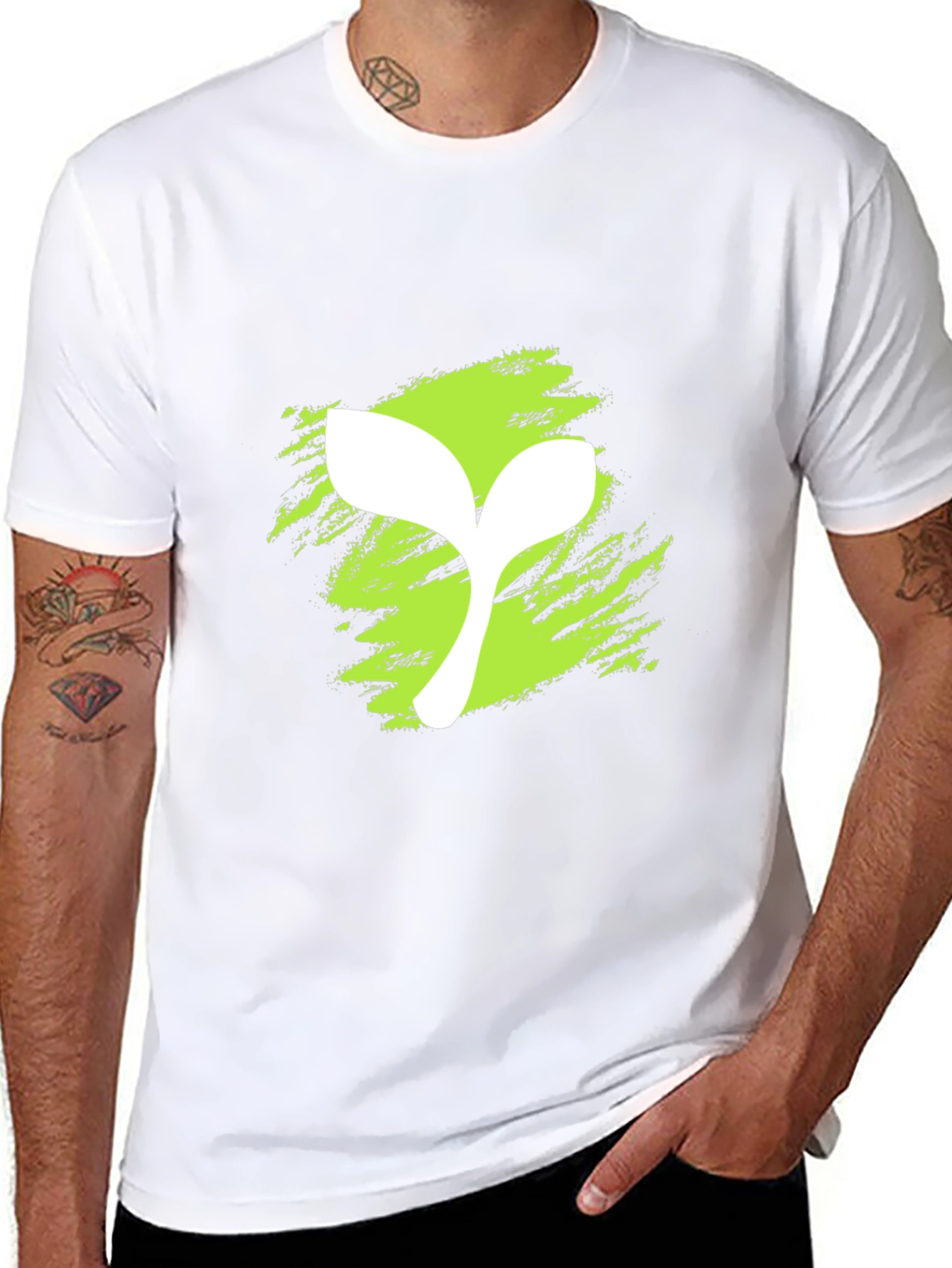Modern Sprout Graphic Tee - Black Cotton Blend