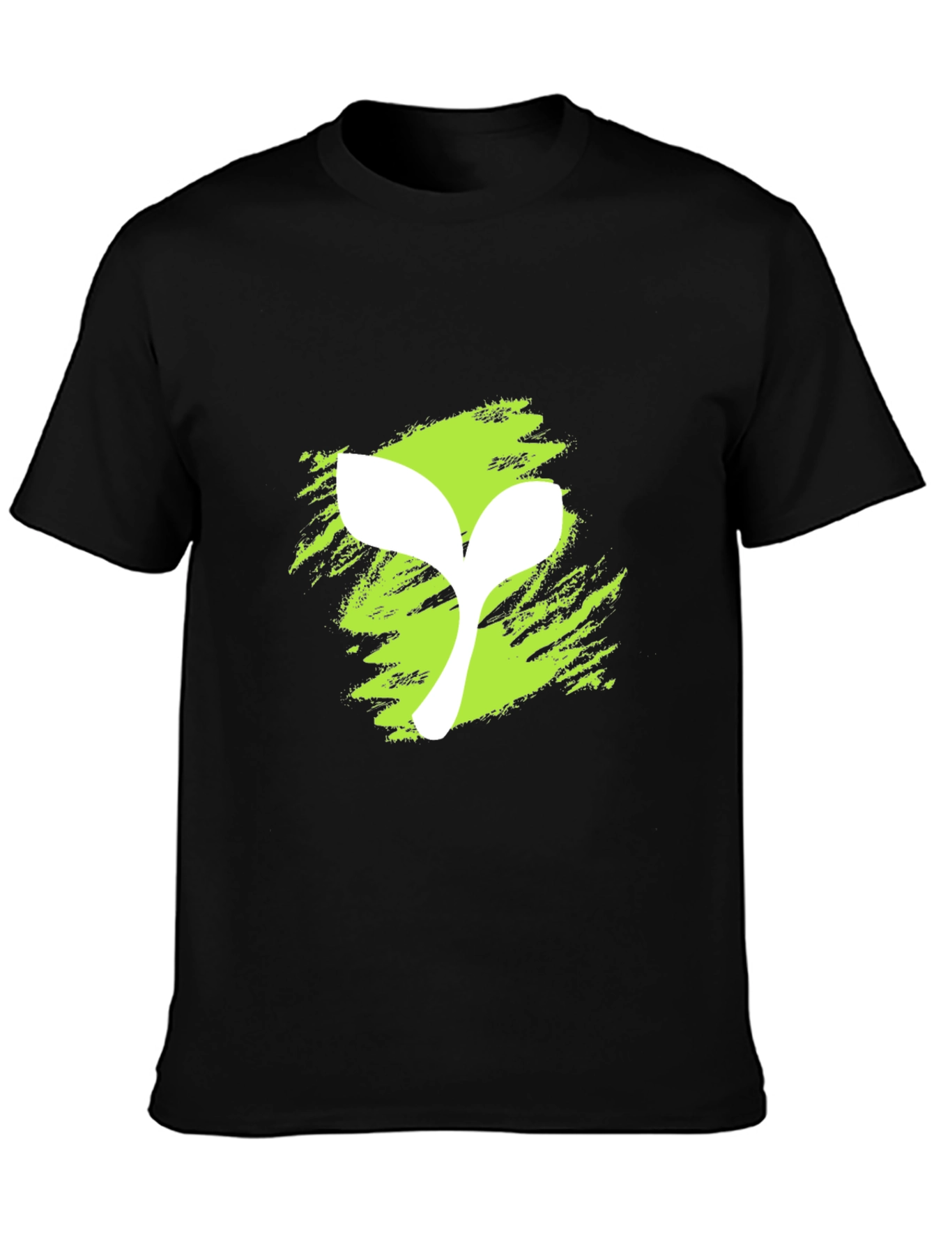 Modern Sprout Graphic Tee - Black Cotton Blend