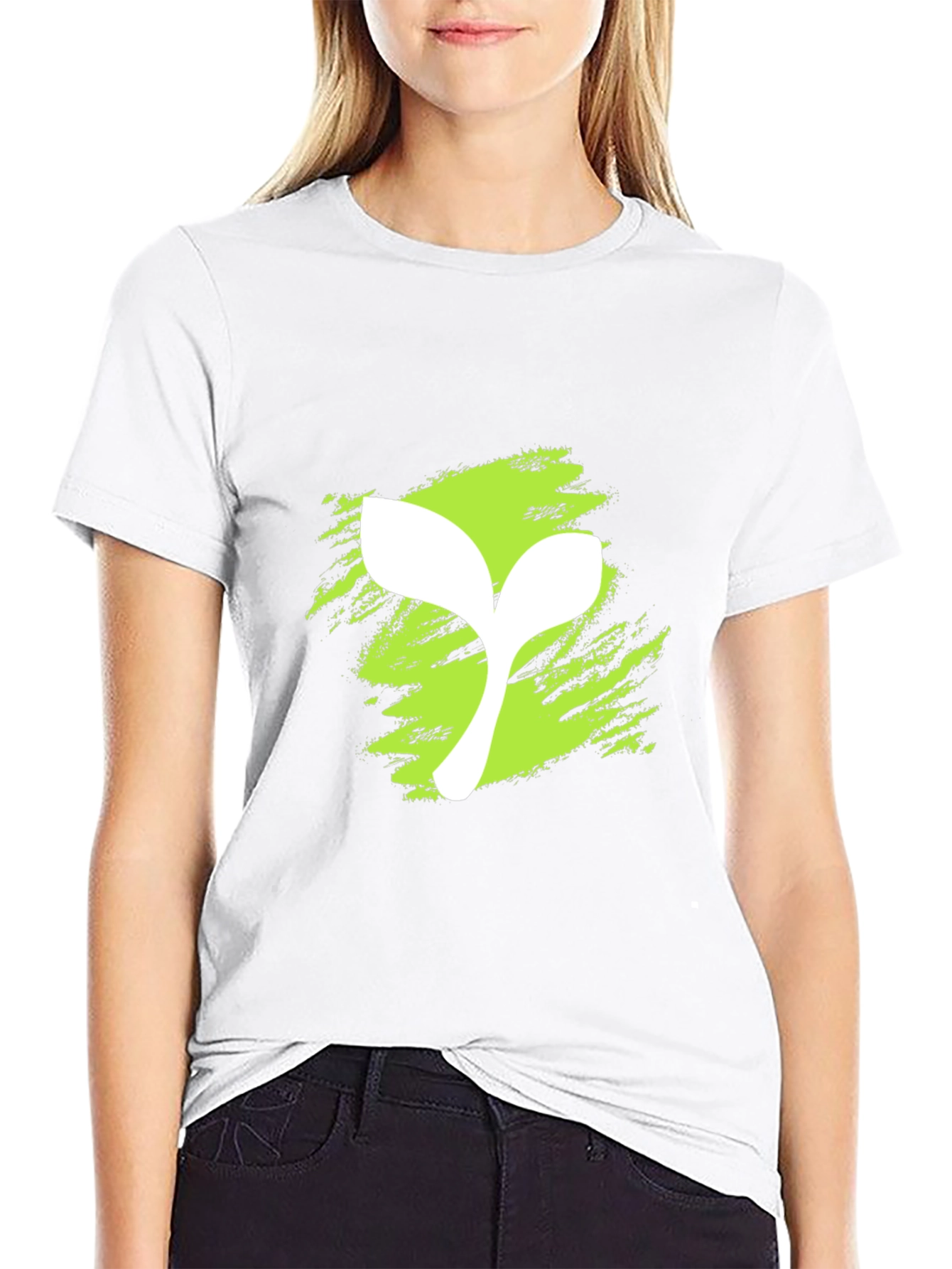Modern Sprout Graphic Tee - Black Cotton Blend