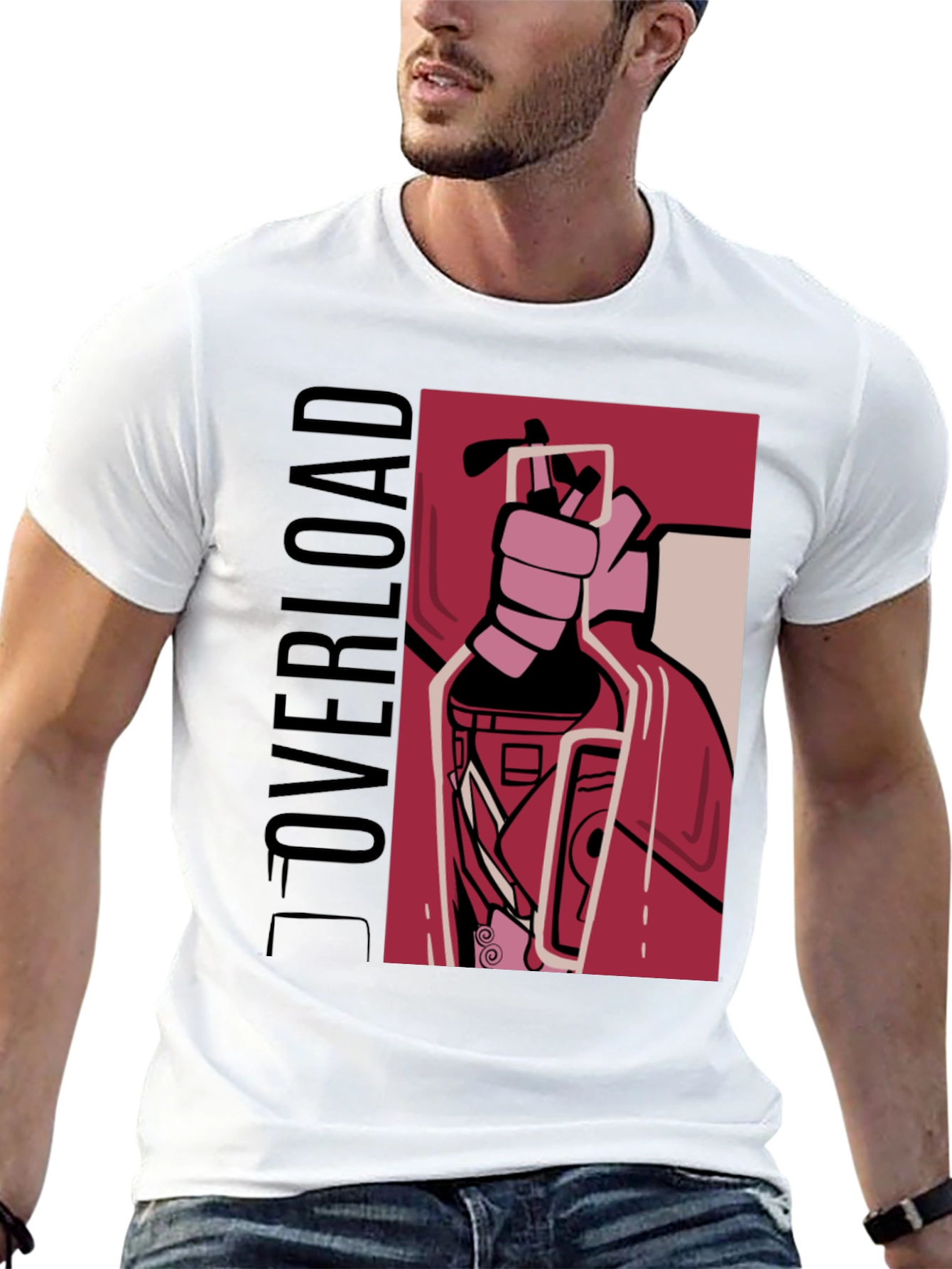 Overload Graphic Tee - Bold Design Black T-Shirt