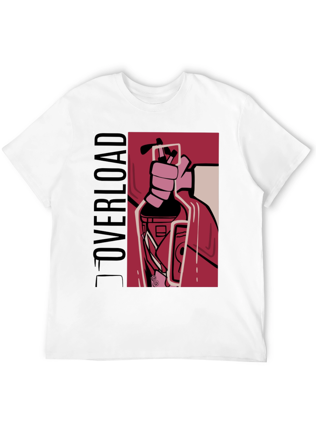 Overload Graphic Tee - Bold Design Black T-Shirt