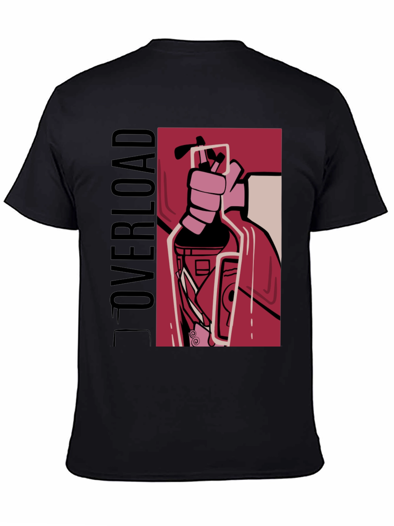Overload Graphic Tee - Bold Design Black T-Shirt